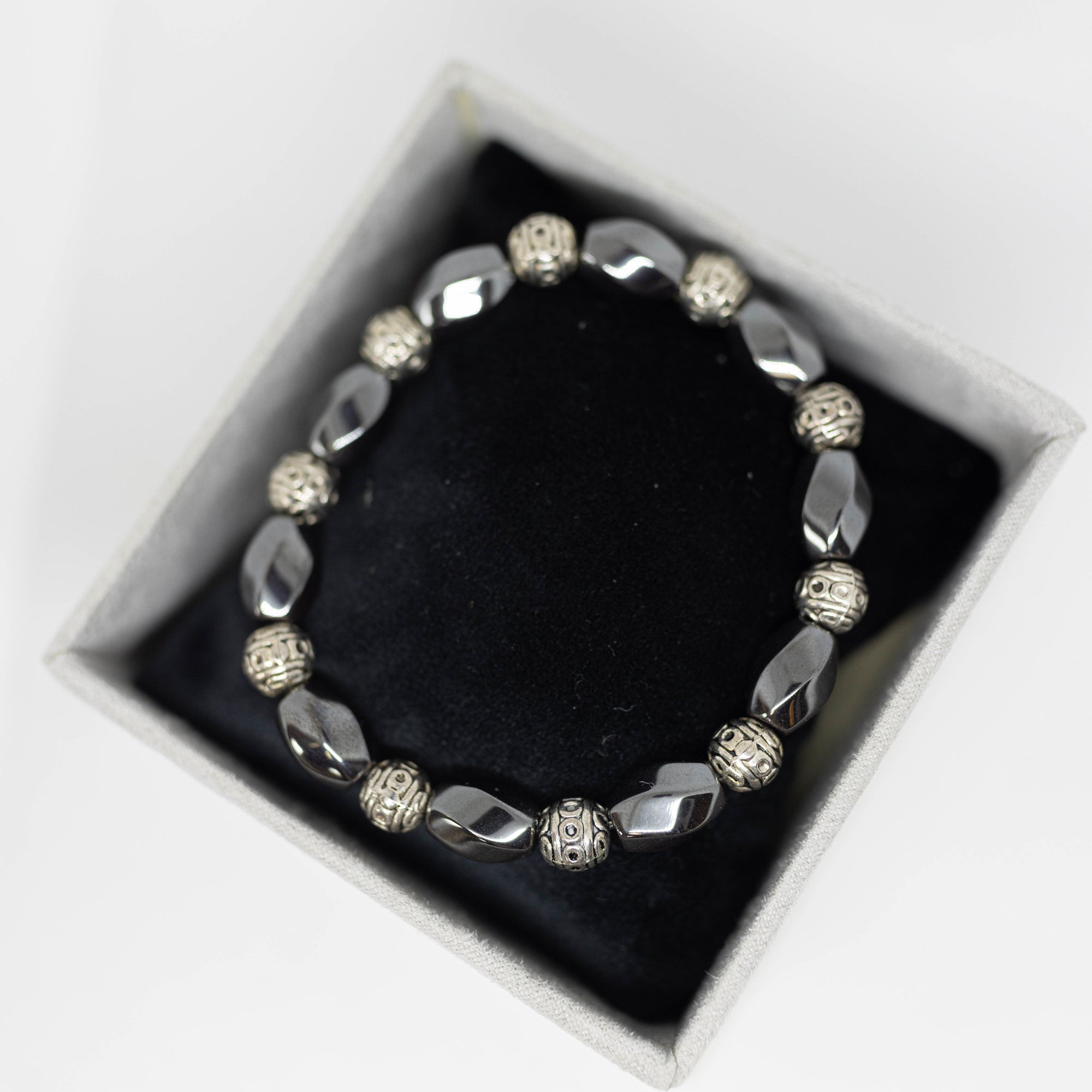 Circle Hematite Stretch Bracelet - Grounding & Protection | Elegant Energy Stone Jewelry