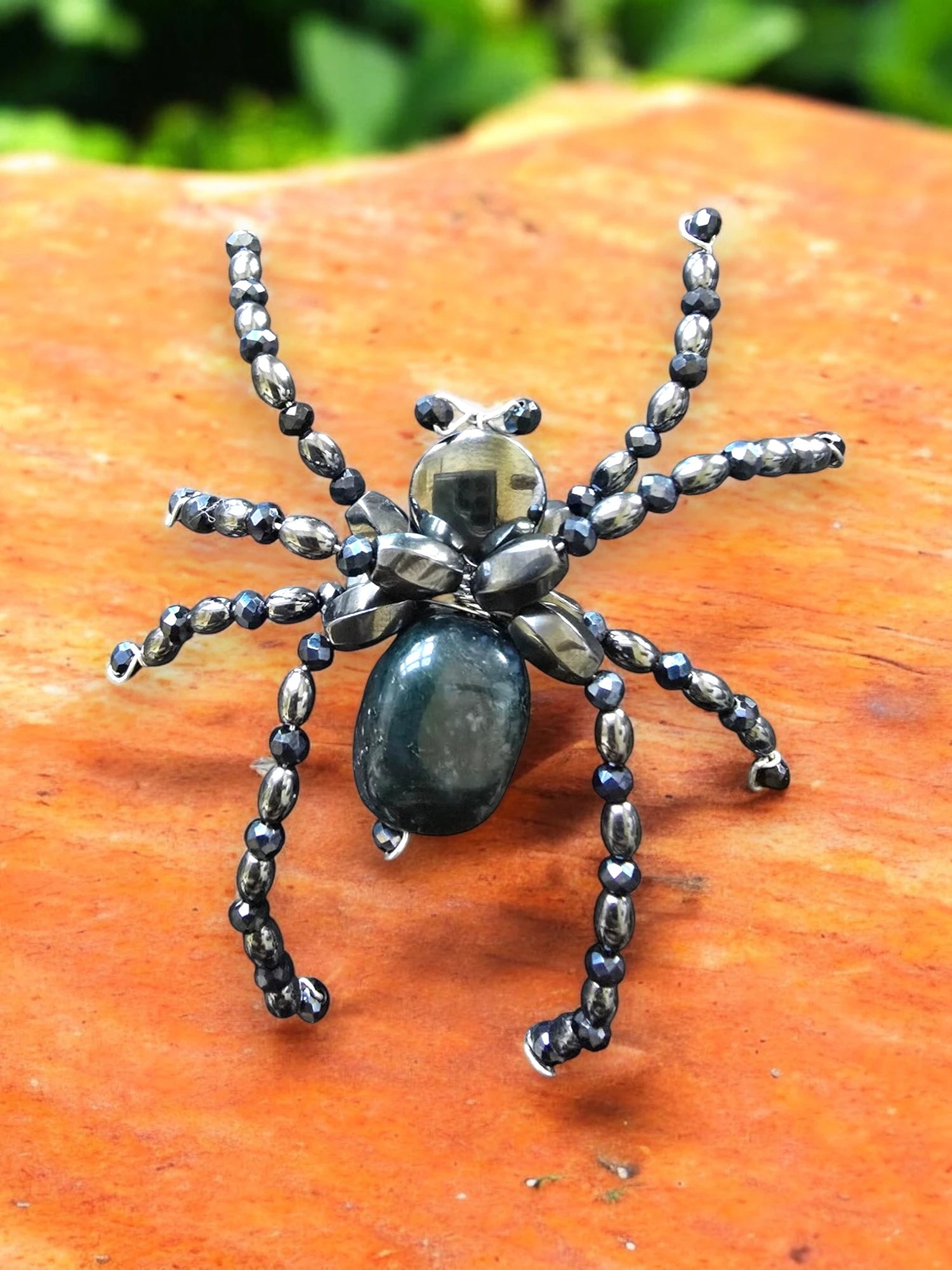 Hematite Spider Brooch: Unique, Mystical, and Eye-Catching Jewelry | Halloween Jewelry