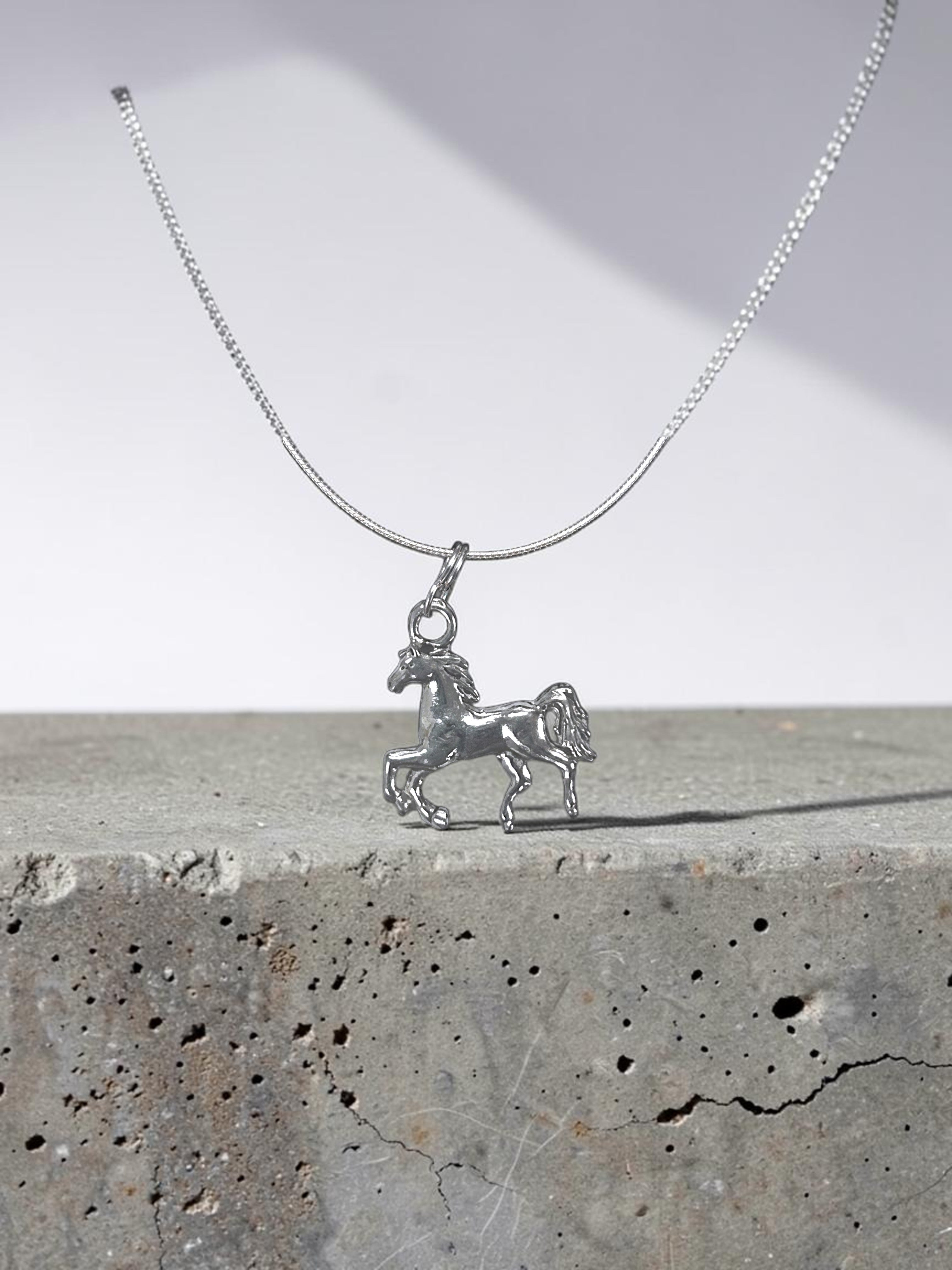 Silver Horse Pewter Charm Pendent | Gift for Horse Lover | Travel Charm