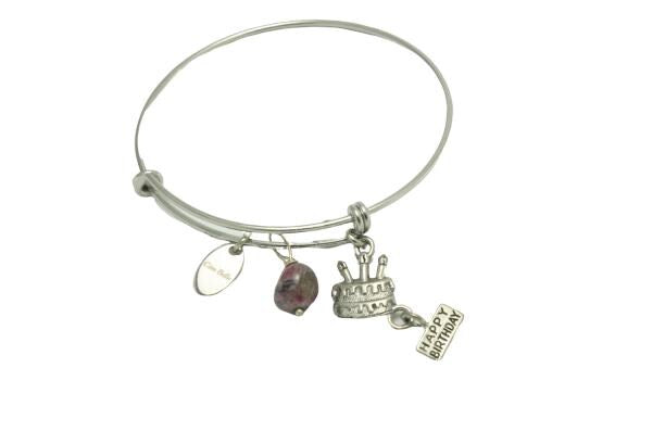 Birthday Cake Bangle or Chain Bracelet - Perfect Gift for Any Age