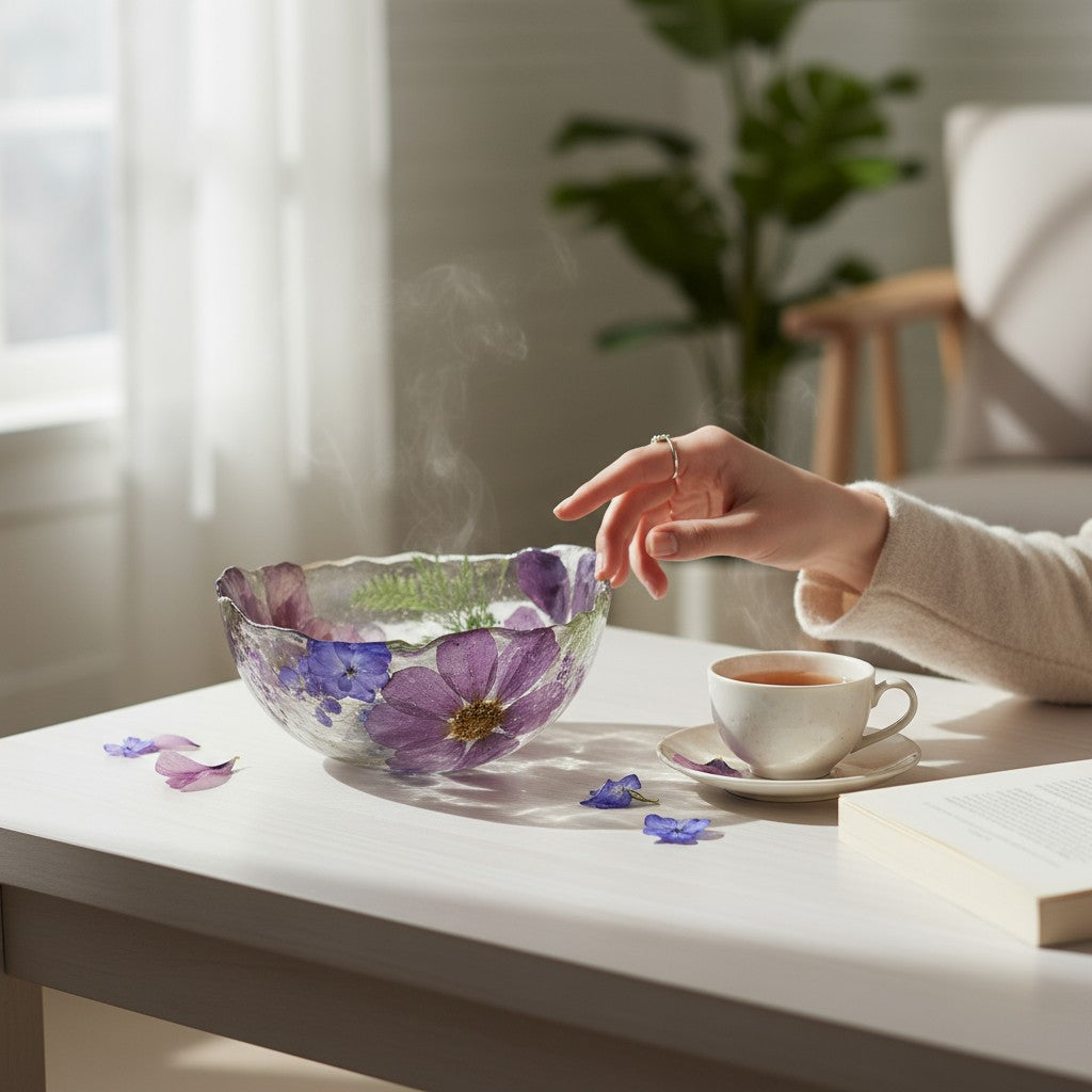 Pressed Flower Resin Art Bowl
