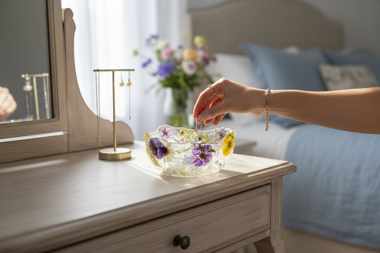 Pressed Flower Resin Art Bowl