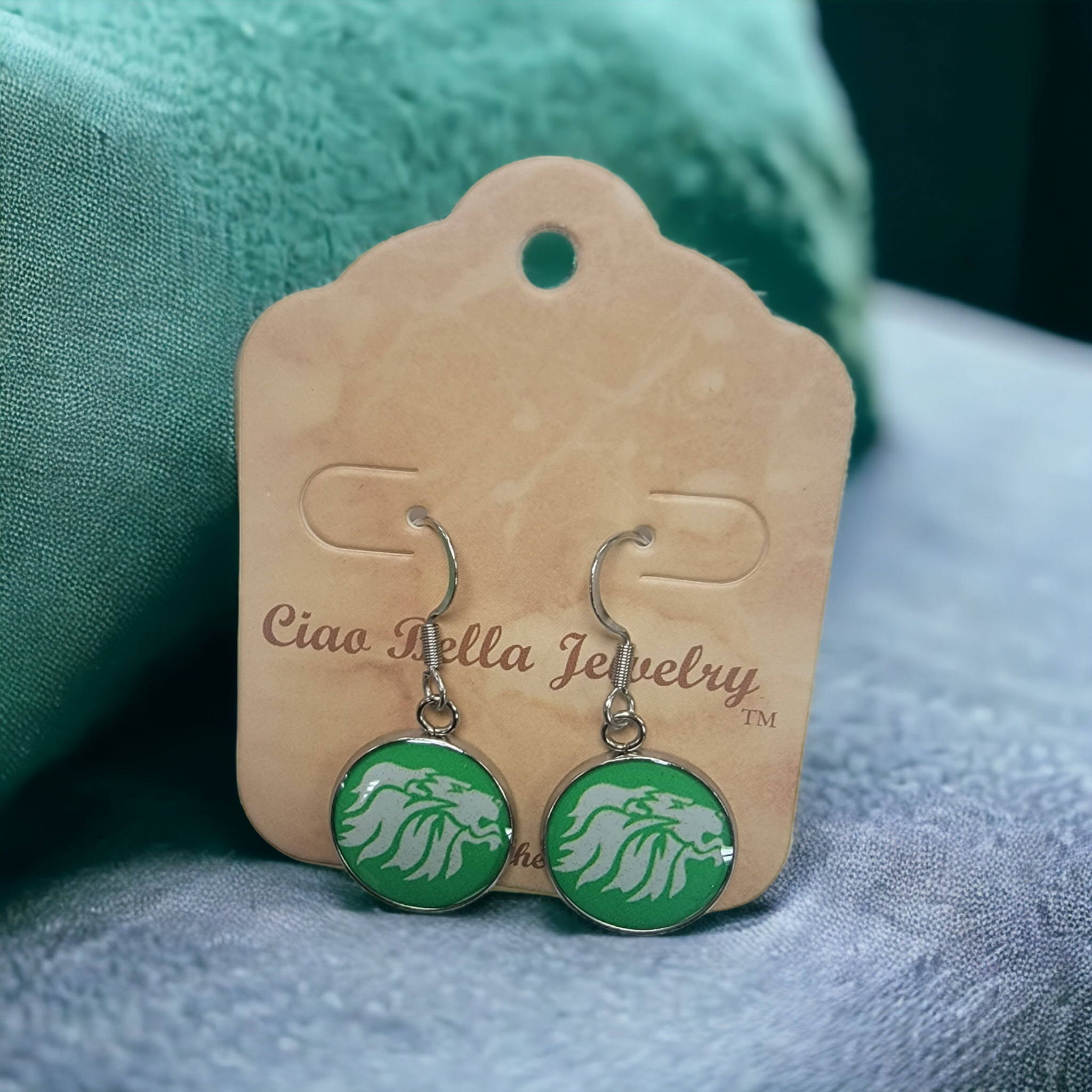Lion and Pawprint Earrings | Stainless Steel and Gold | Unique Design