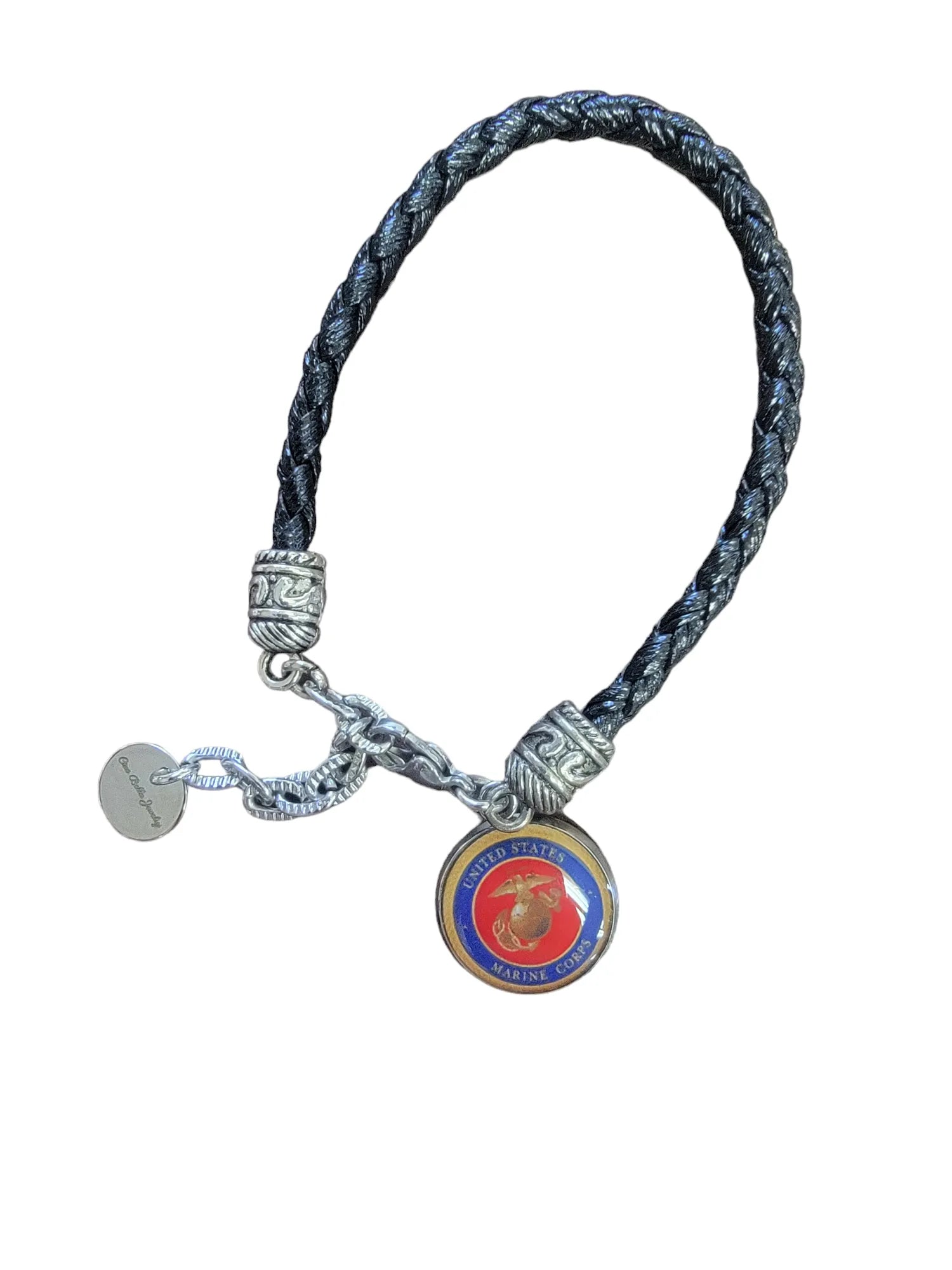 Military Leather Rope Charm Bracelet - Officially Licensed