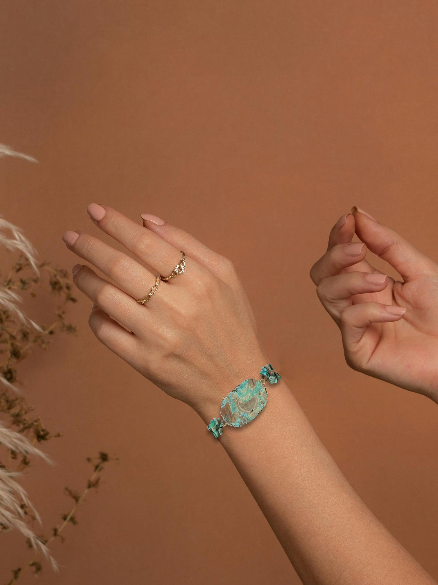 Ocean Jasper & Crazy Lace Agate Double Strand Bracelet, Gemstone Bracelet