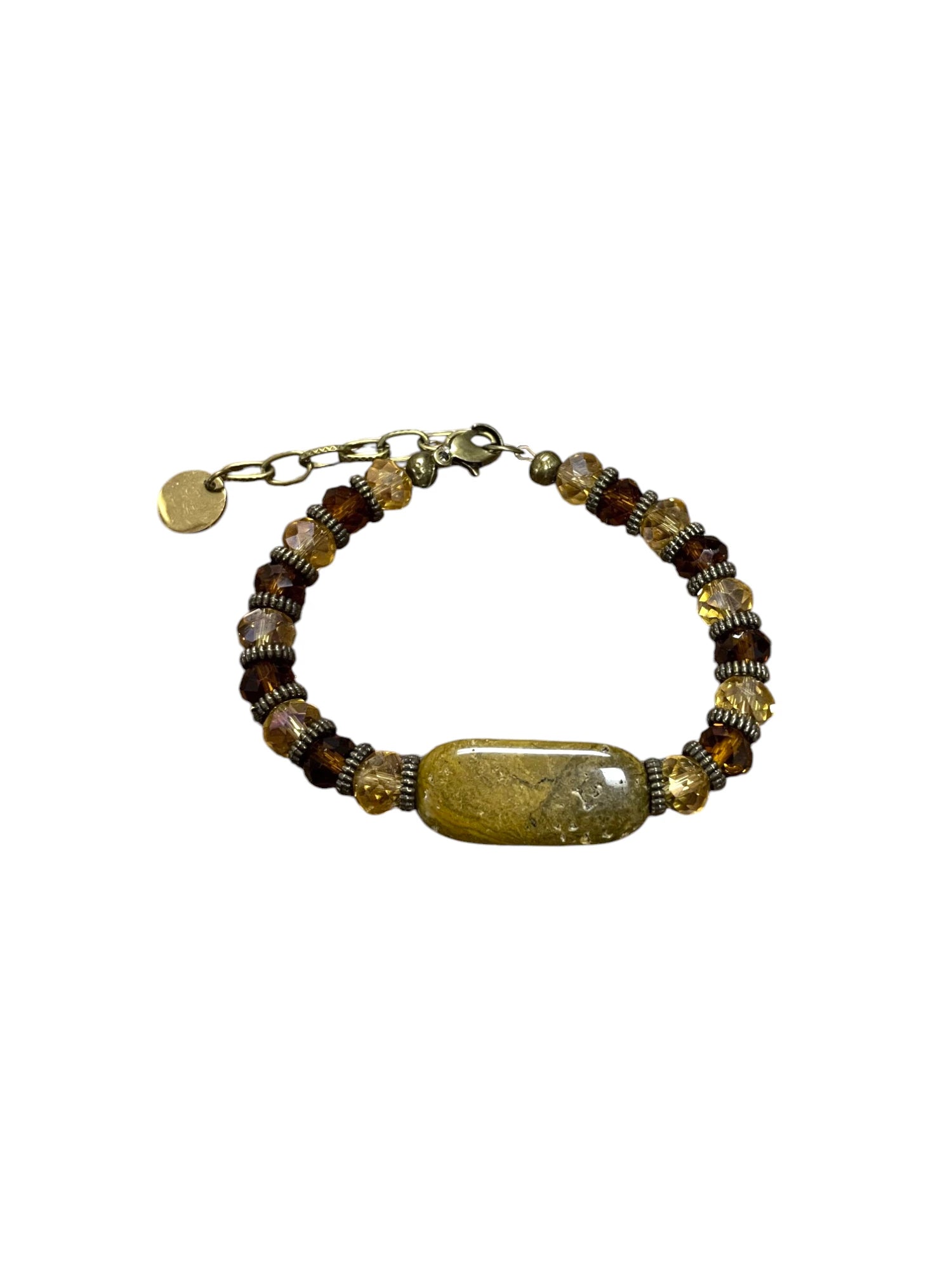 Golden Ocean Jasper & Champagne Crystal Bracelet