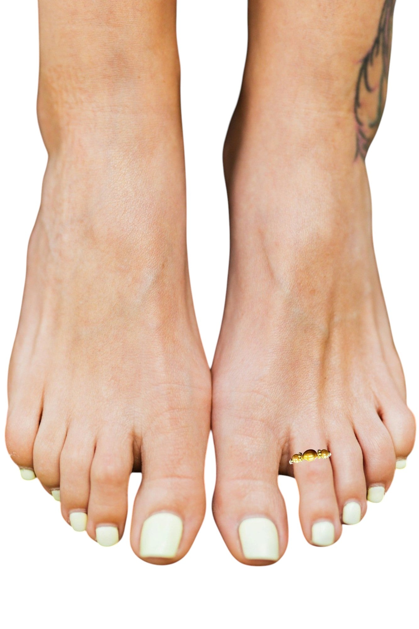 Elastic Pearl Toe Ring | Adjustable Beaded Toe Jewelry