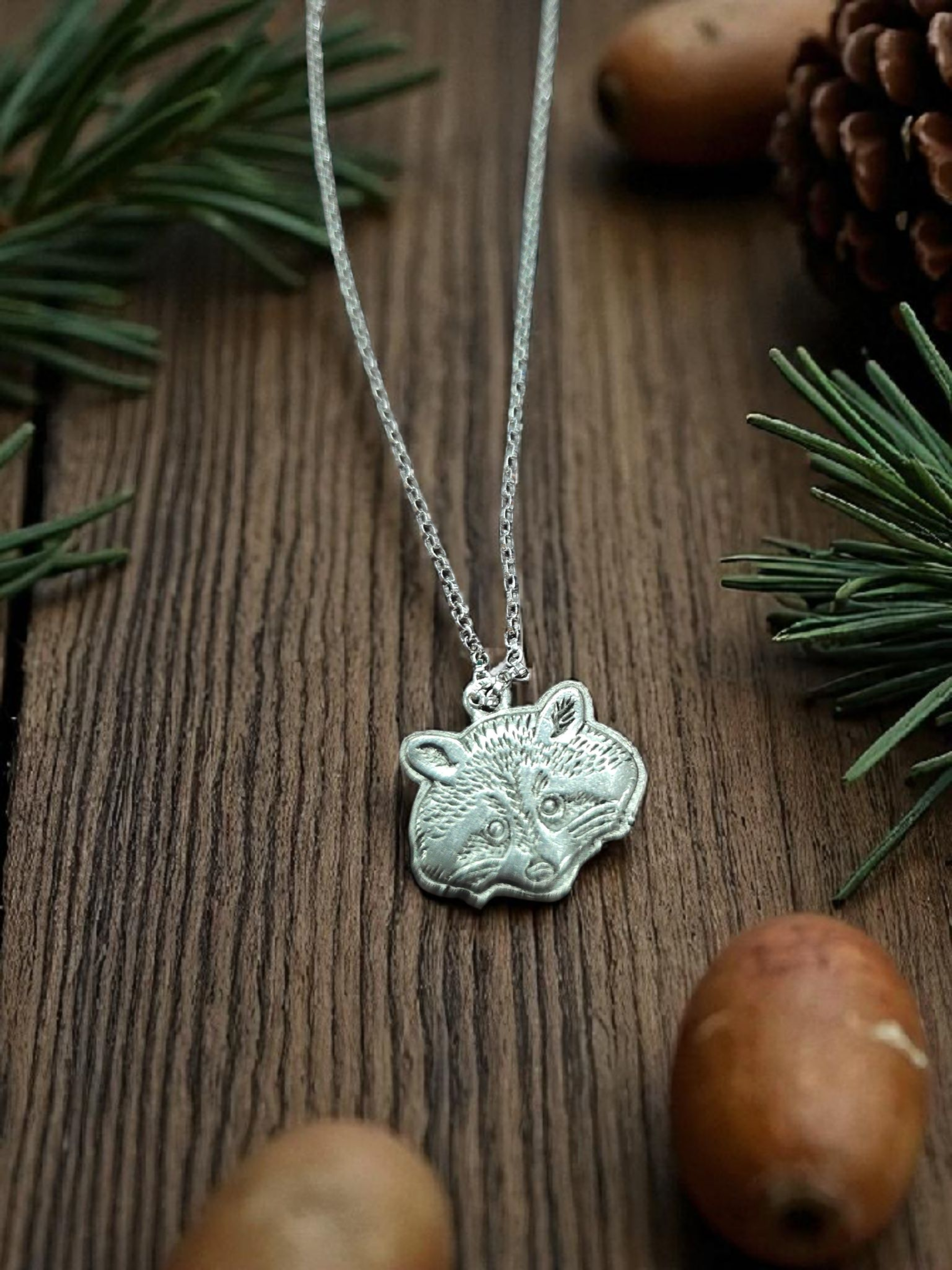 Michelle Marie's Racoon Silver Pewter Charm, Necklace, Bracelet and Earring Sets