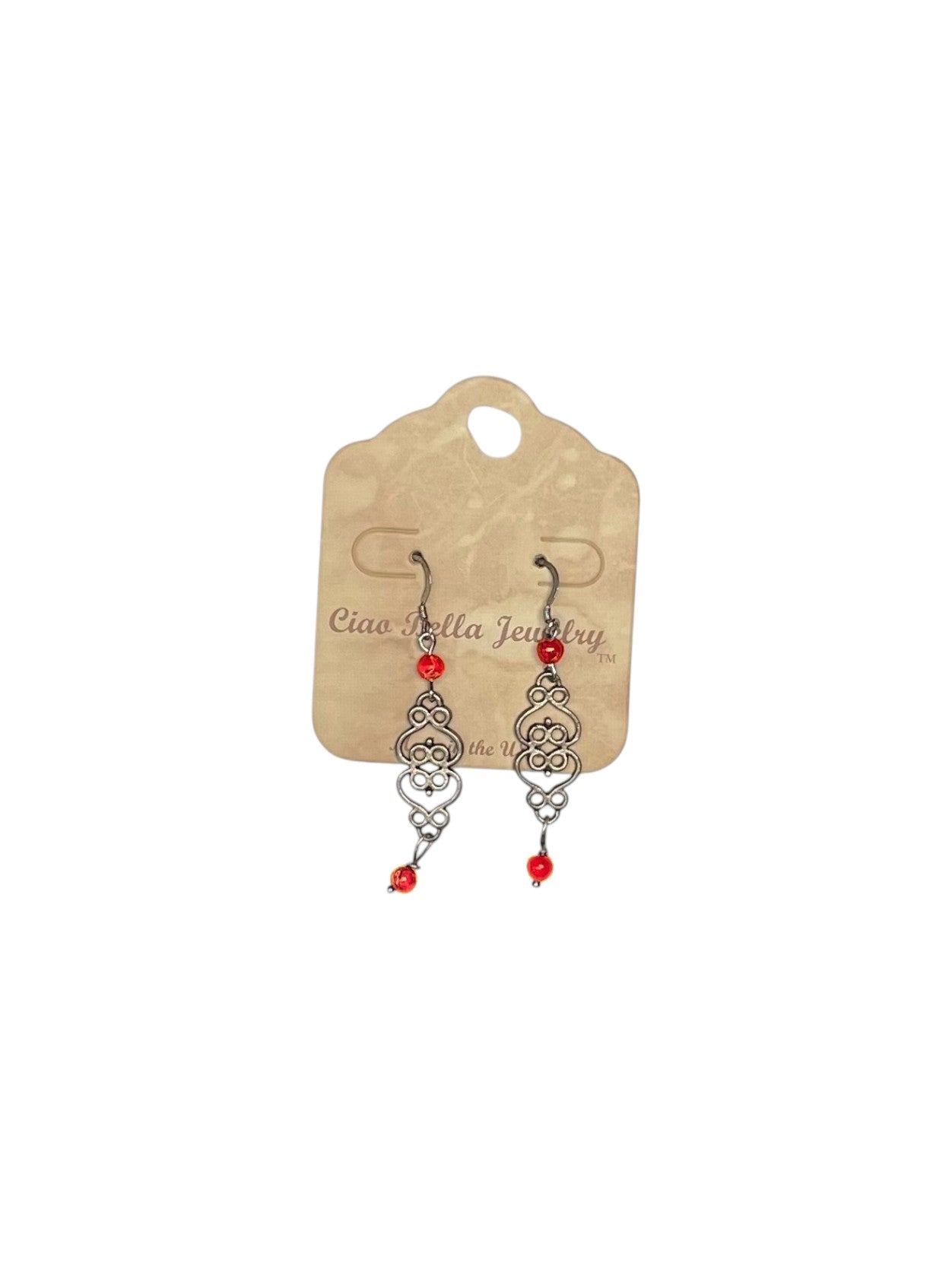 Silver Filigree Dangle Earrings | Gemstone & Crystal Earrings