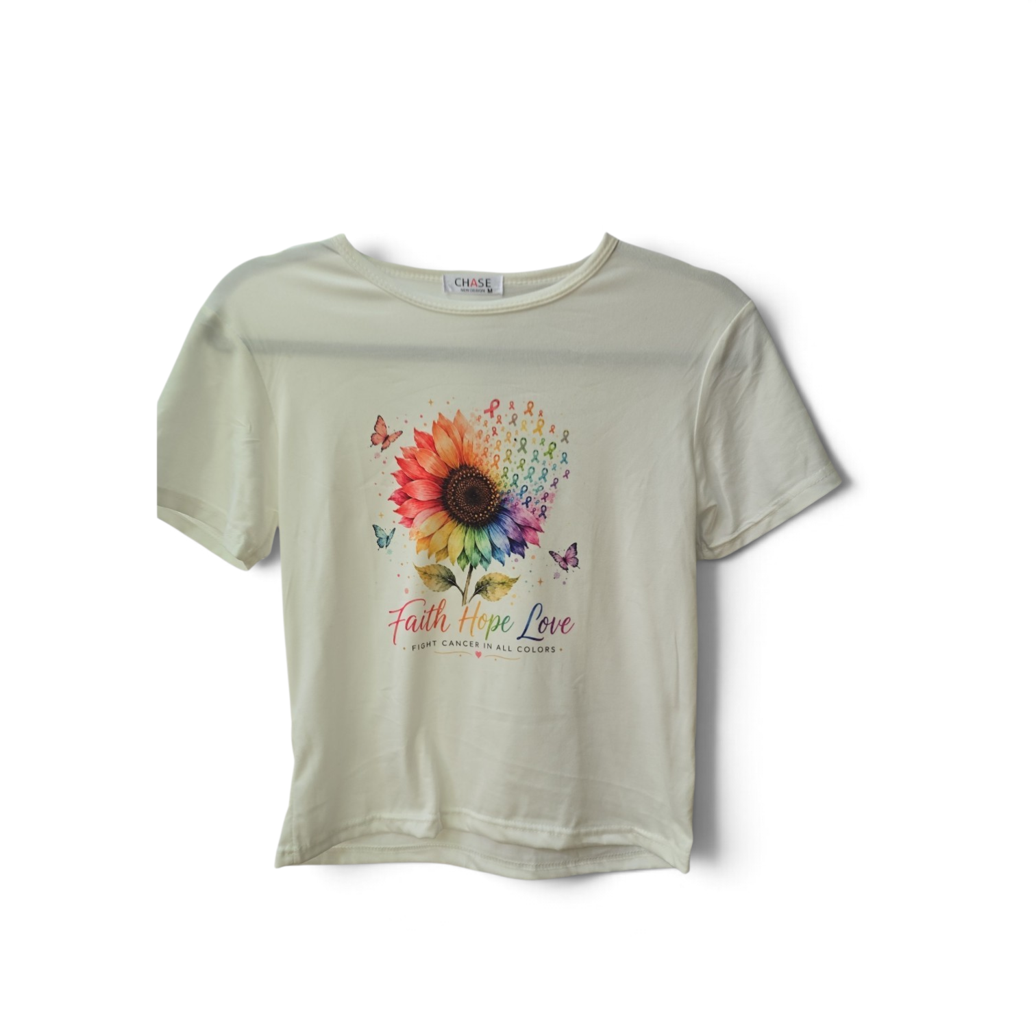 Personalized Cancer Awareness Shirt, Custom Faith Hope Love Ribbon Sunflower Tee, Cancer Warrior Support Shirt for Kids & Adults
