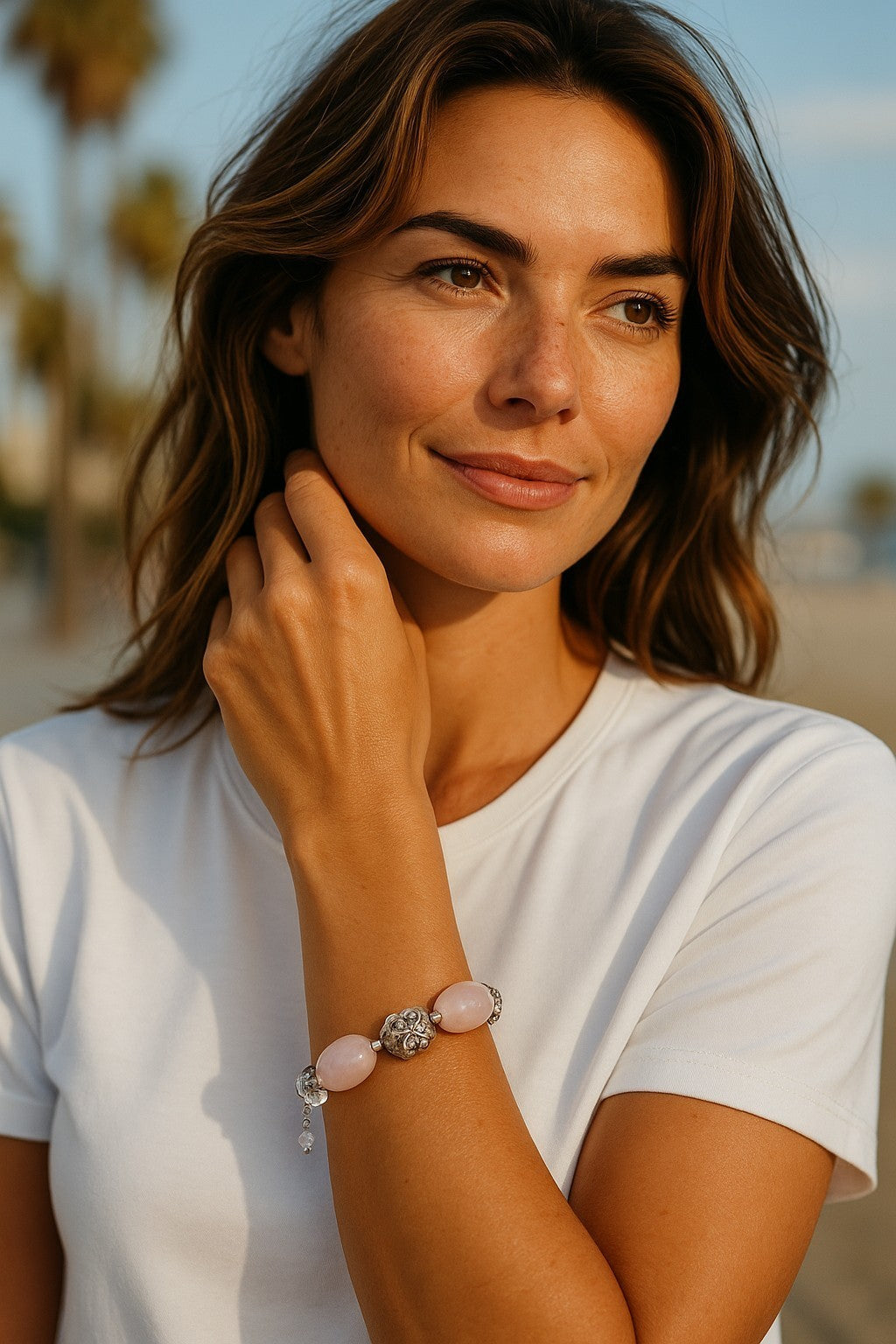 Elegant Rose Quartz Bracelet | Pink & Crystal