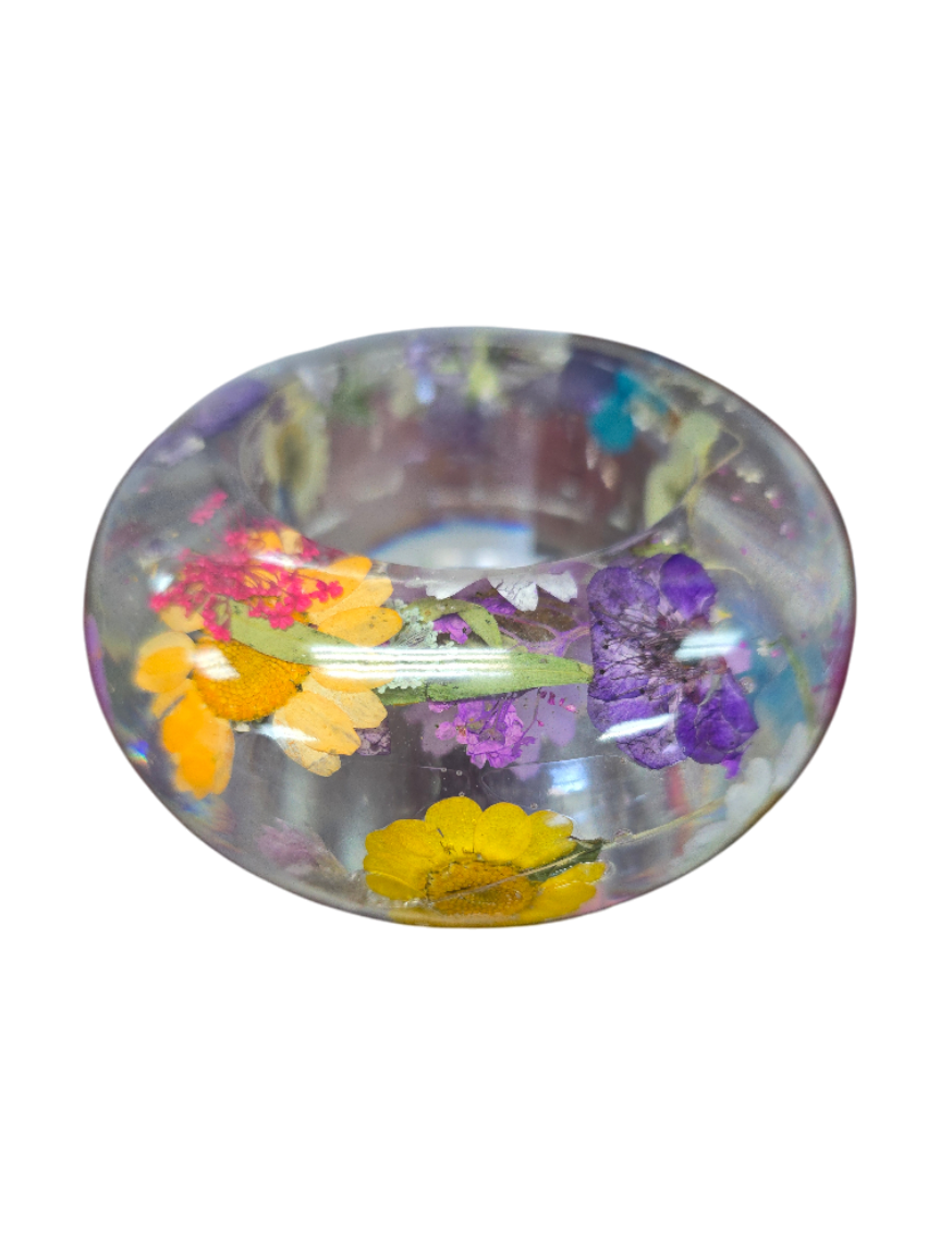 The Everlasting Meadow: Hand-Cast Real Flower Resin Bowls