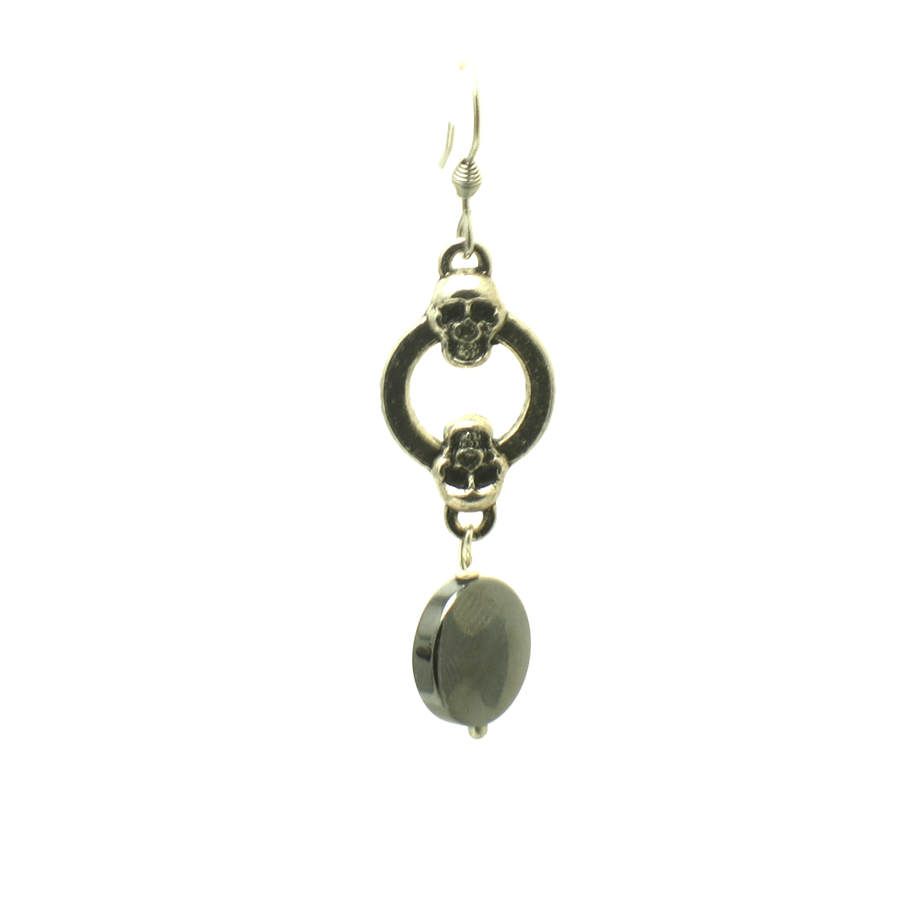 Gothic Black Silver Halloween Skull Earrings | A Spooky and Stylish Way to Add a Touch of Goth to Your Outfit