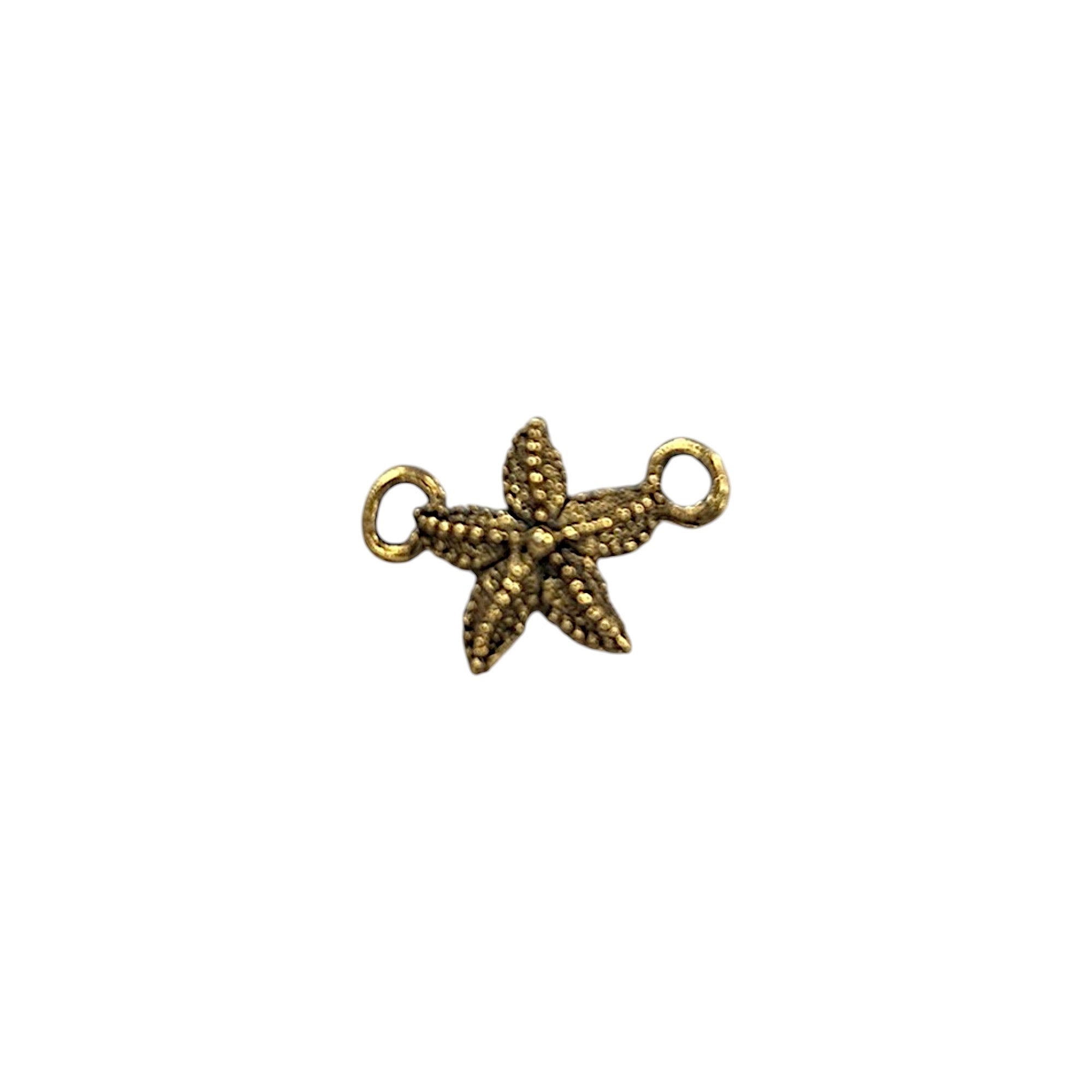 Gold Starfish Pewter Charm Pendant | Travel Charm