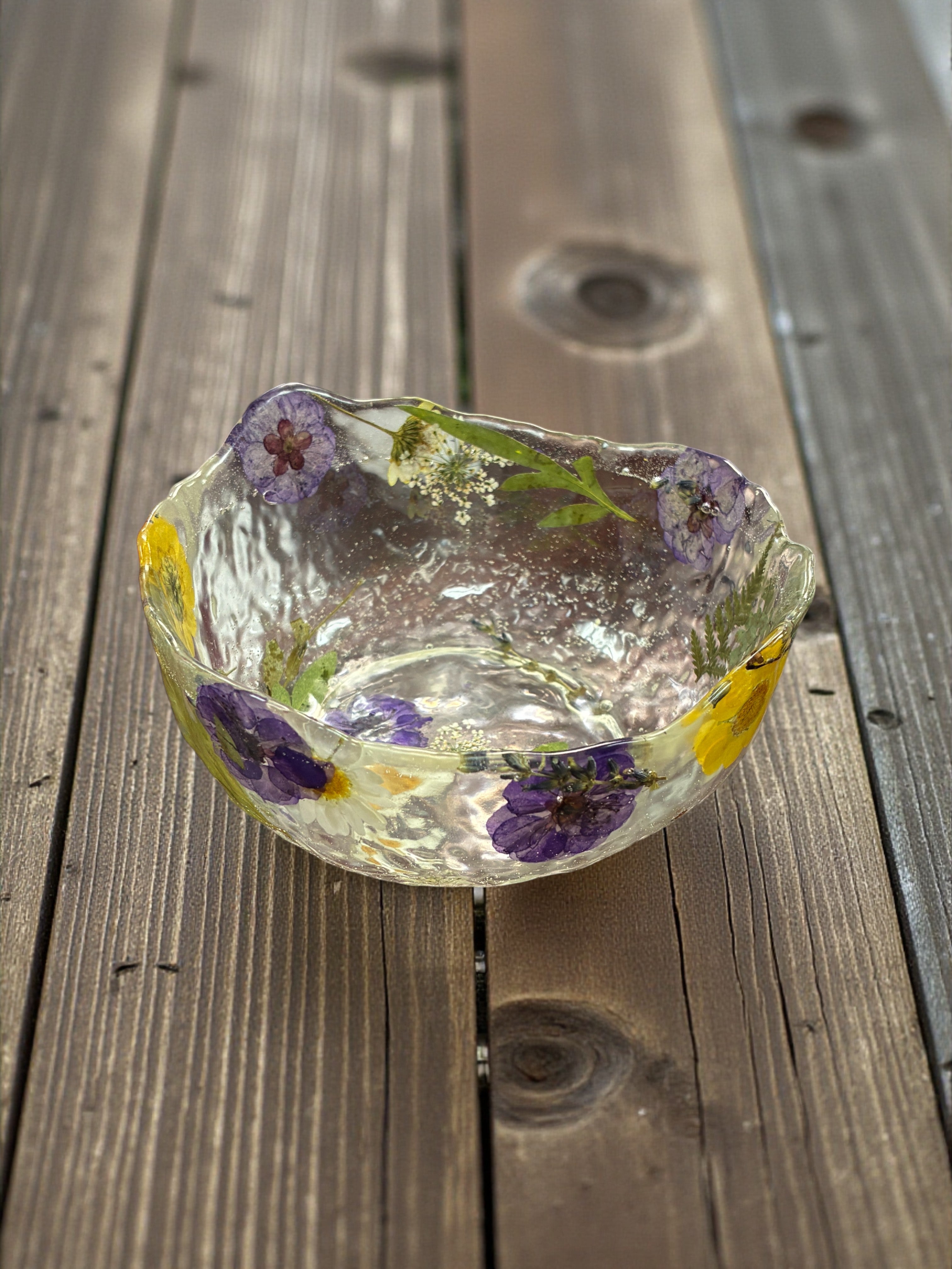 Pressed Flower Resin Art Bowl