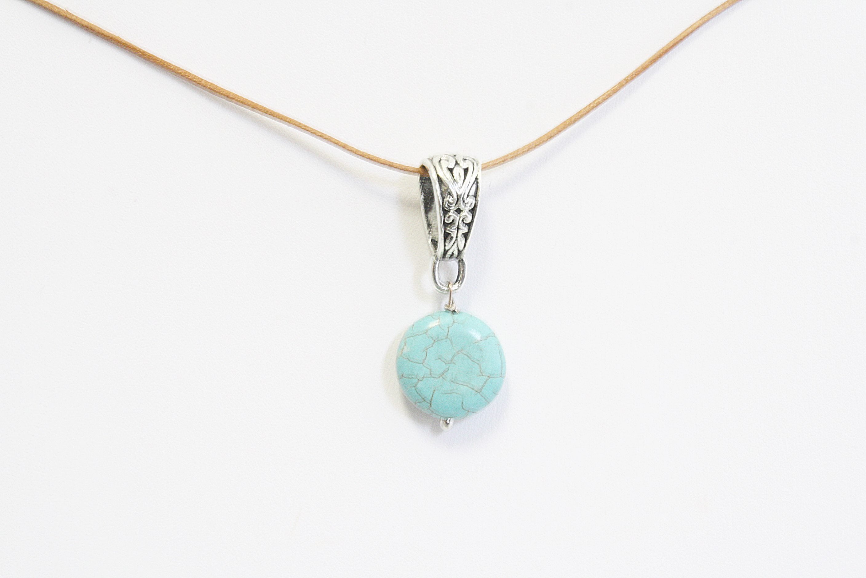Gemstone Pendant Necklace on Leather - Amethyst Necklace on Leather - Garnet on leather - Rose Quartz on Leather - Amazonite On Leather