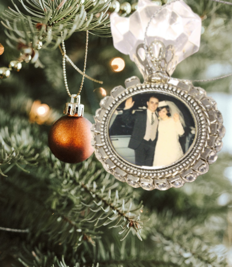 Custom Photo Wedding Ring Ornament | Engagement & Anniversary Gift