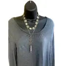Michelle Marie's Long Blue and Purple Plated Agate Pendant Necklace on Silver Chain