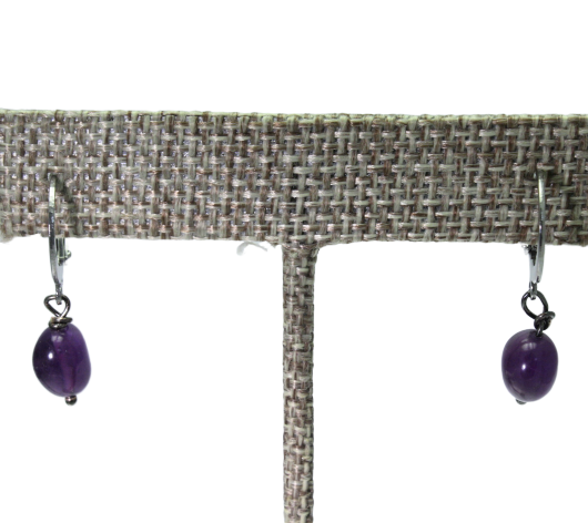 Purple Amethyst Drop Earrings with Multiple Styles