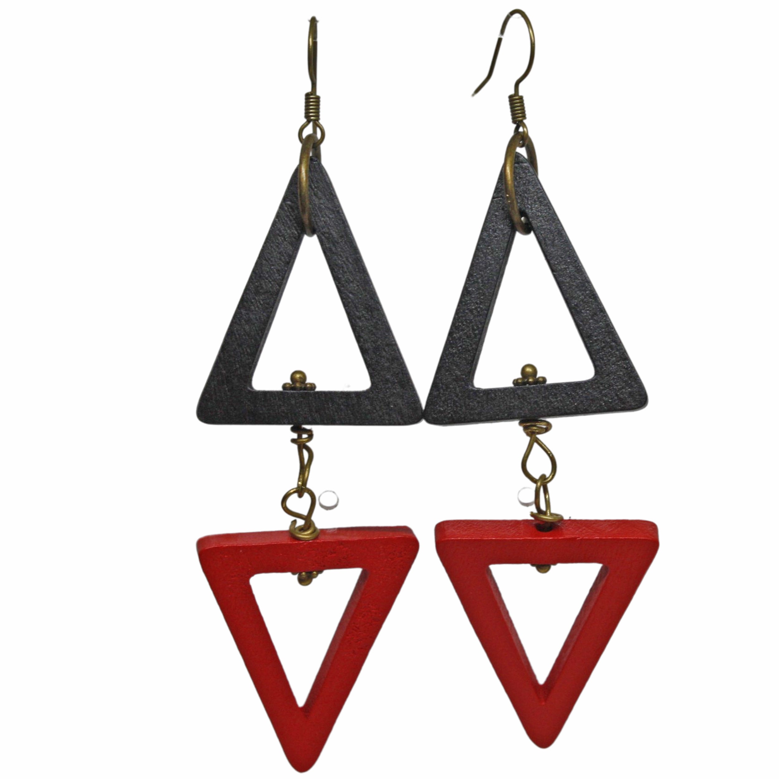 Stand Out From the Crowd: Geometric Team Spirit Earrings (Wooden, Statement)
