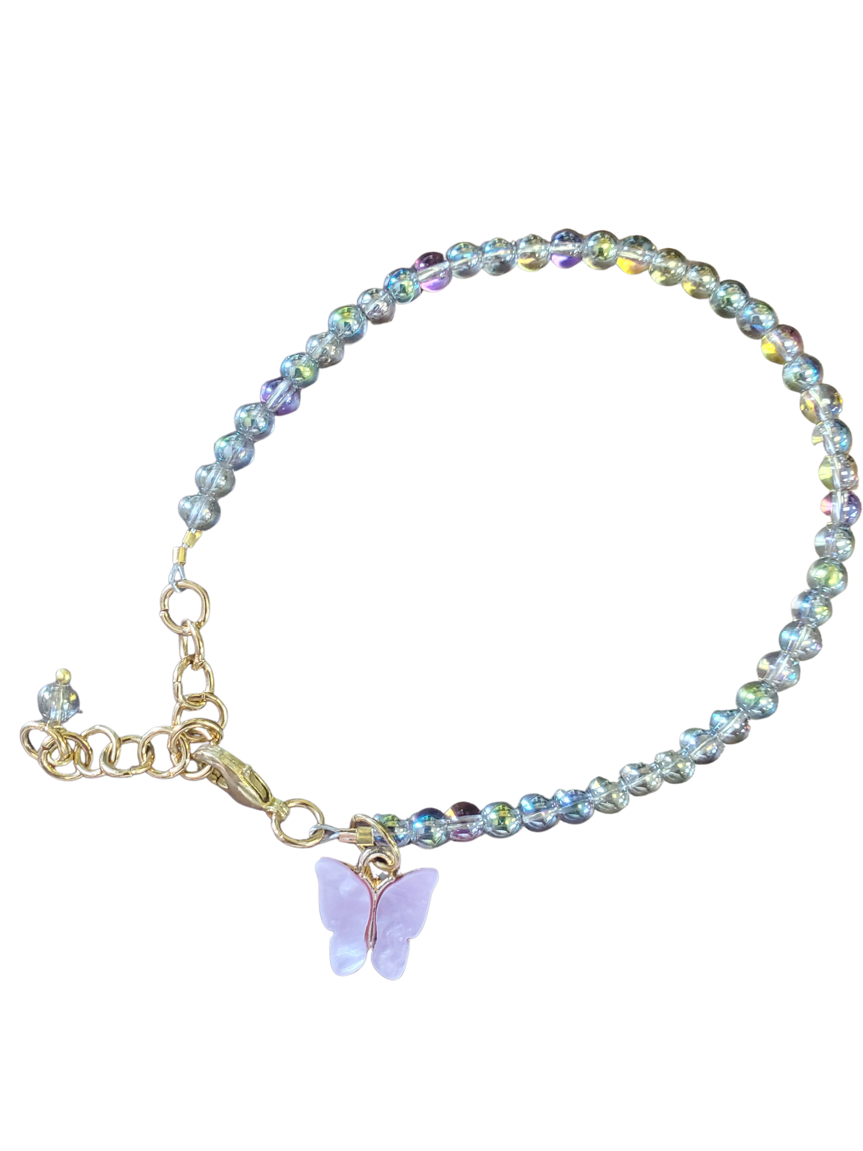 Pastel Butterfly Beaded Bracelet
