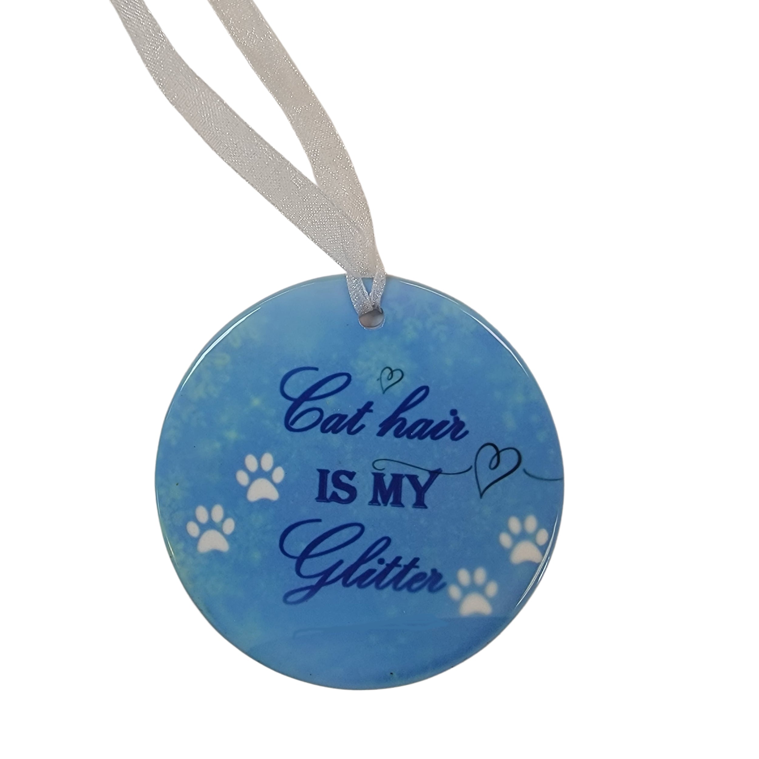 Dog or Cat Hair is My Glitter: Unique Ceramic Christmas Ornament