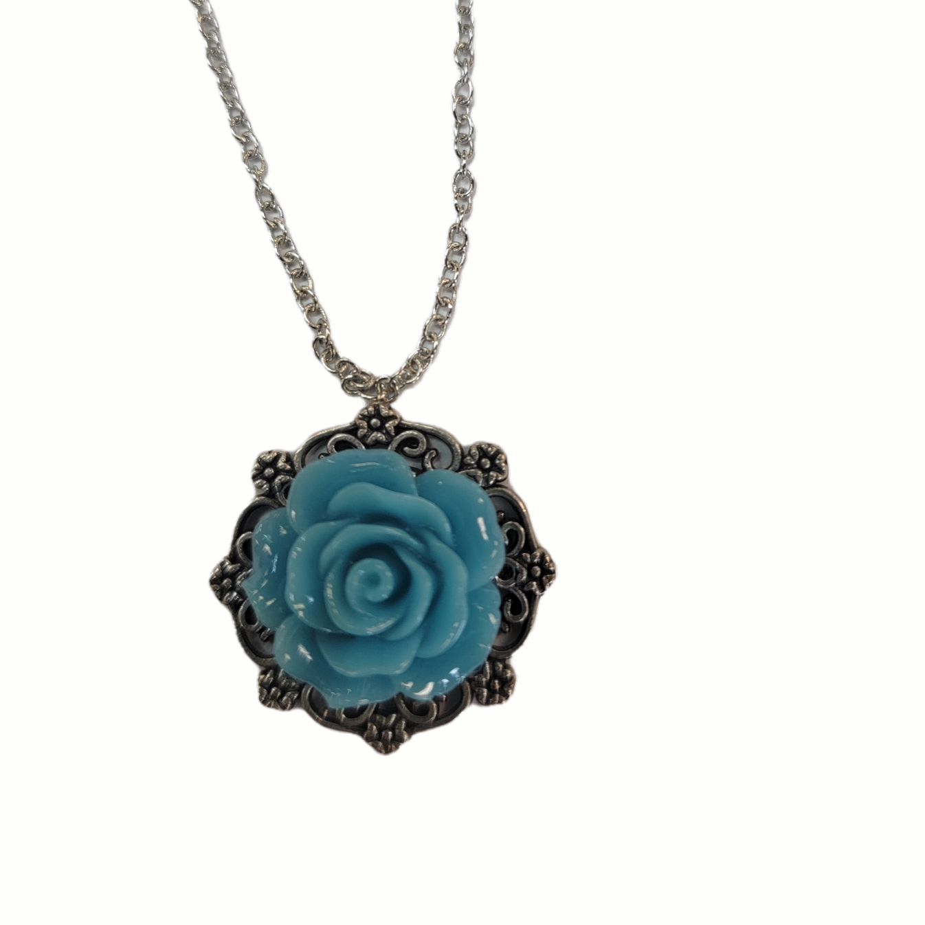 Michelle Marie's Victorian Rose Pendant Necklace - Bridesmaid and Wedding Jewelry