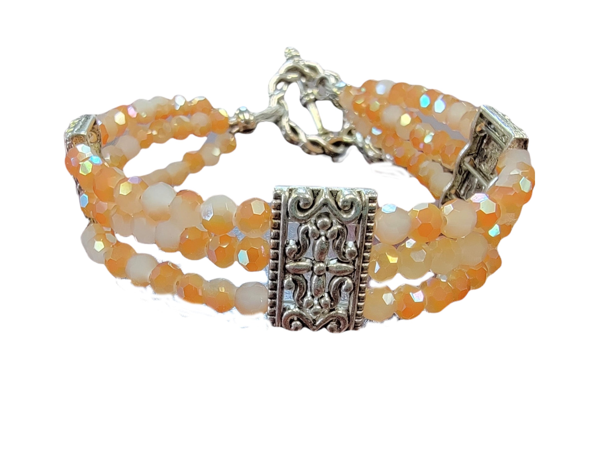 Champagne Crystal Multi strand bracelet