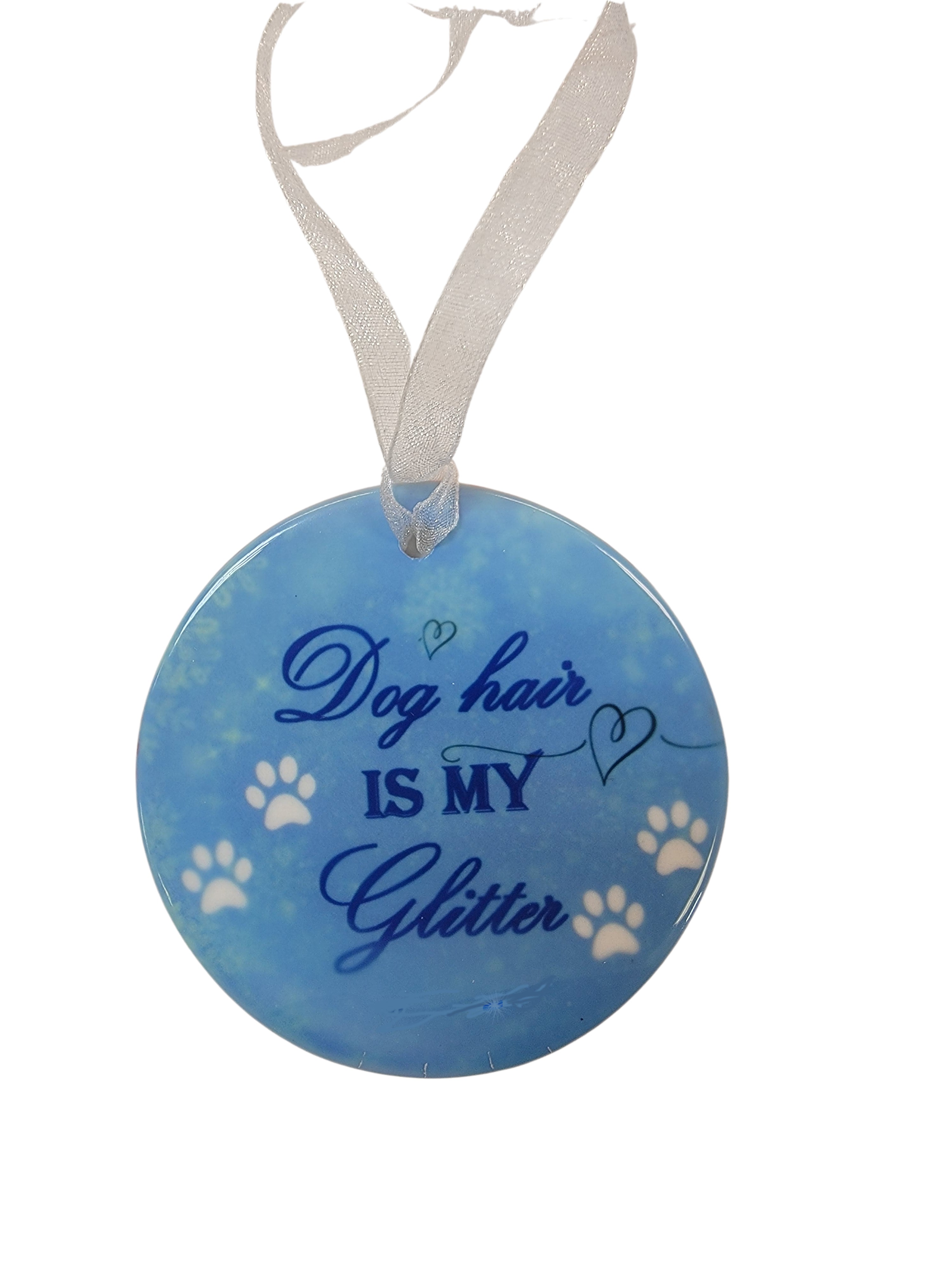 Dog or Cat Hair is My Glitter: Unique Ceramic Christmas Ornament
