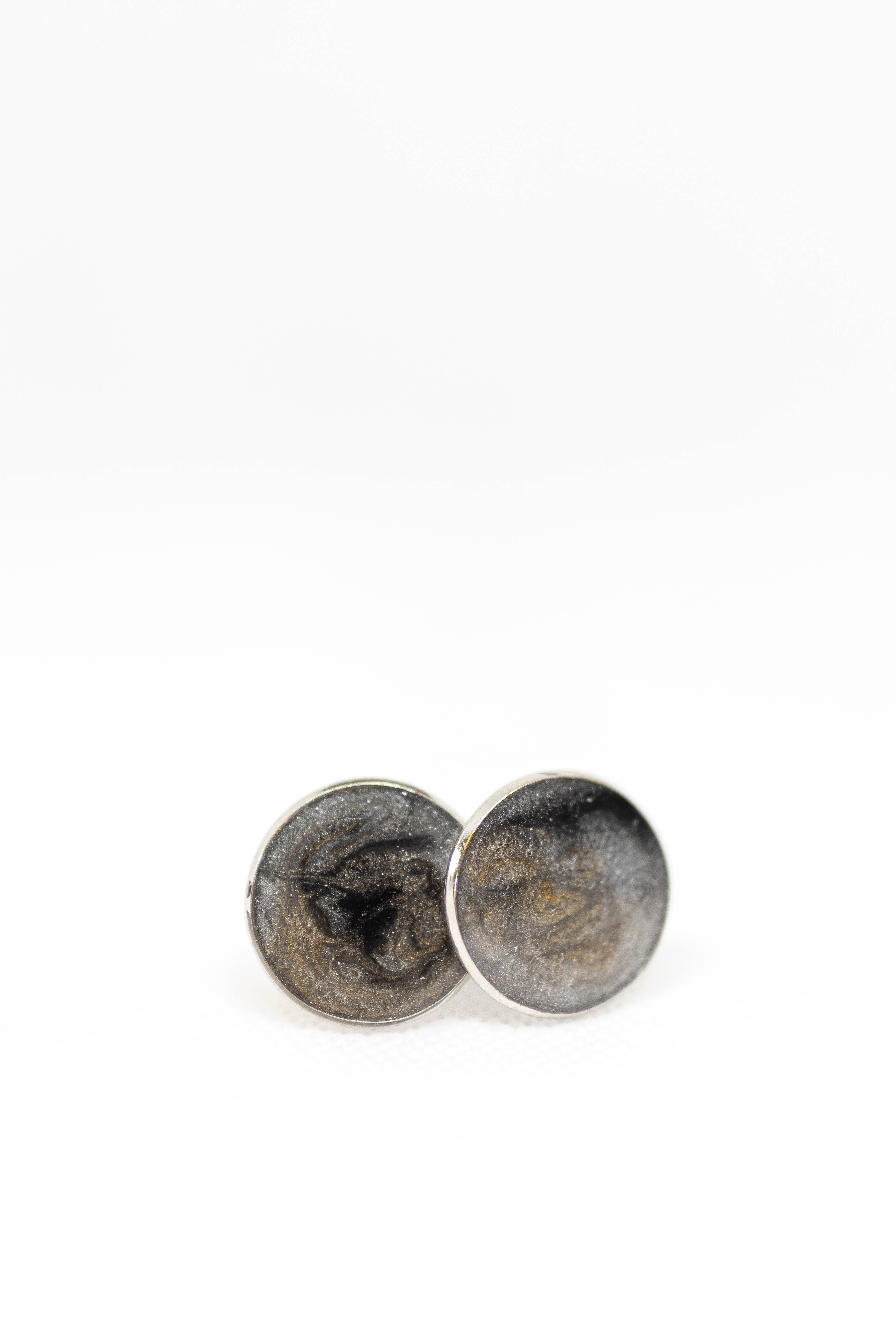 Go Gray Stainless Steel Brain Cancer Awareness Cufflinks- Non Tarnish