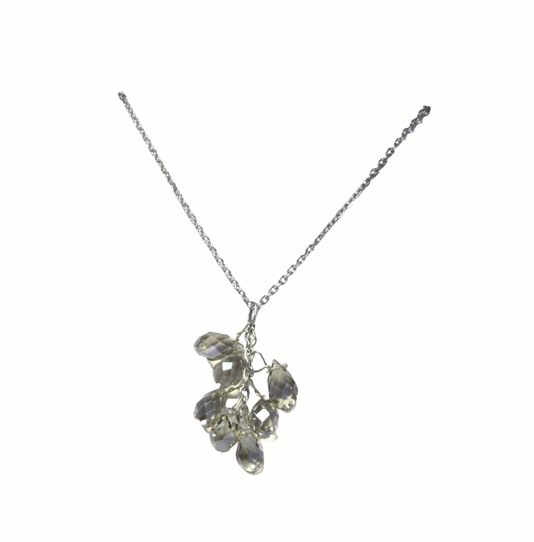 Mini Crystal Cluster Necklace Silver Chain | Adjustable | Sparkling Colors