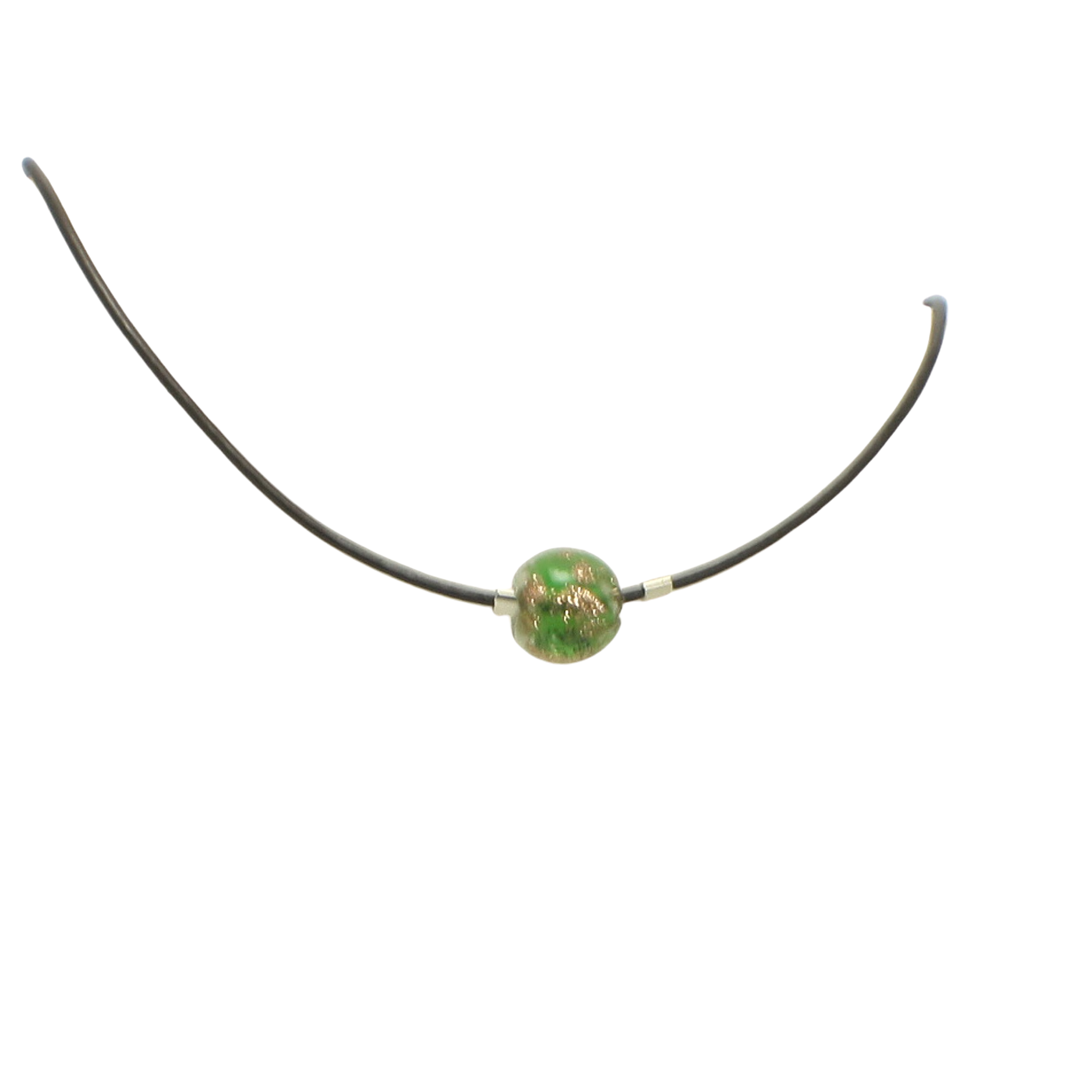 Glow in the Dark Bead Choker Necklace on Leather Cord