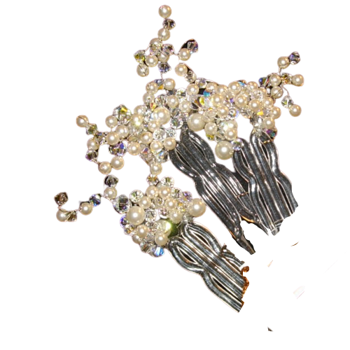 Branching Pearl and Crystal Bridal Wedding Hair Pins Set of 3