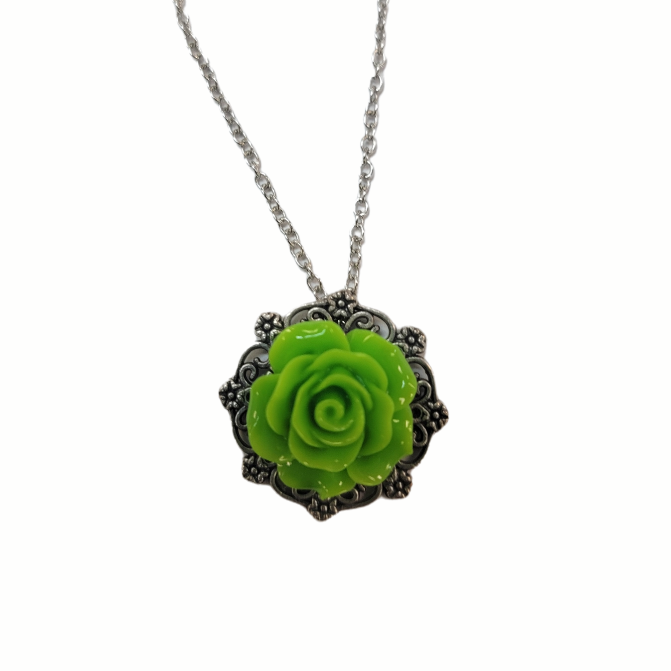 Michelle Marie's Victorian Rose Pendant Necklace - Bridesmaid and Wedding Jewelry