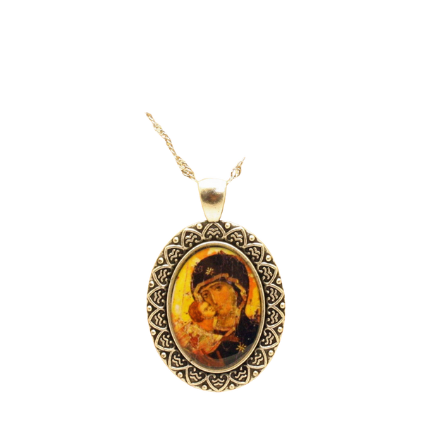 Madonna and Child Art, Christmas Necklace