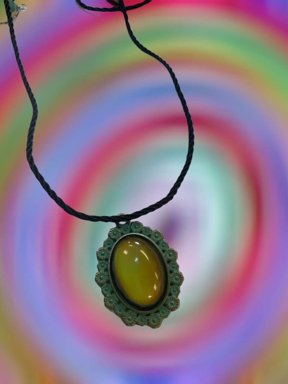 70s Bohemian Mood Bead Necklace - Color Changing Retro Jewelry - Handmade Boho Gift