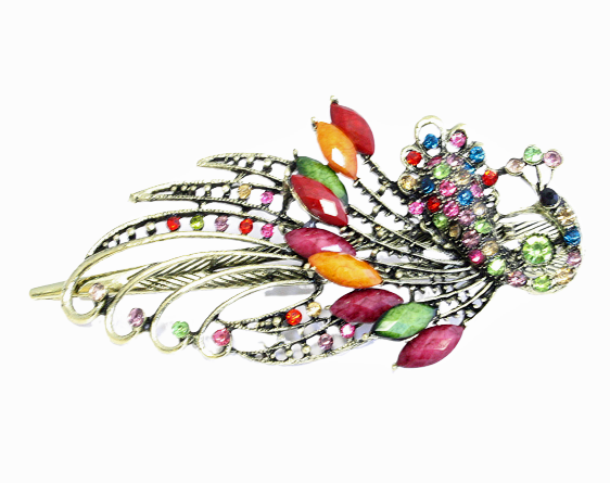 Multi-color peacock hairclip