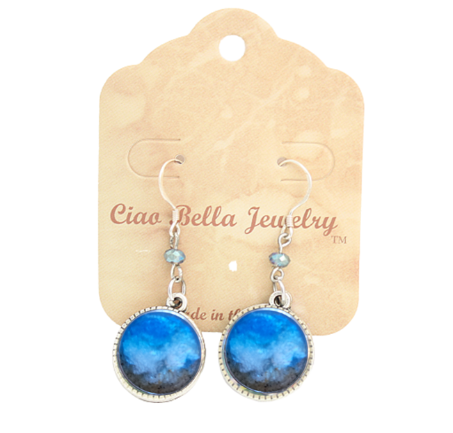 Beach Sand and Ocean Wave Earrings