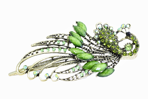 Green Peacock Hairclip