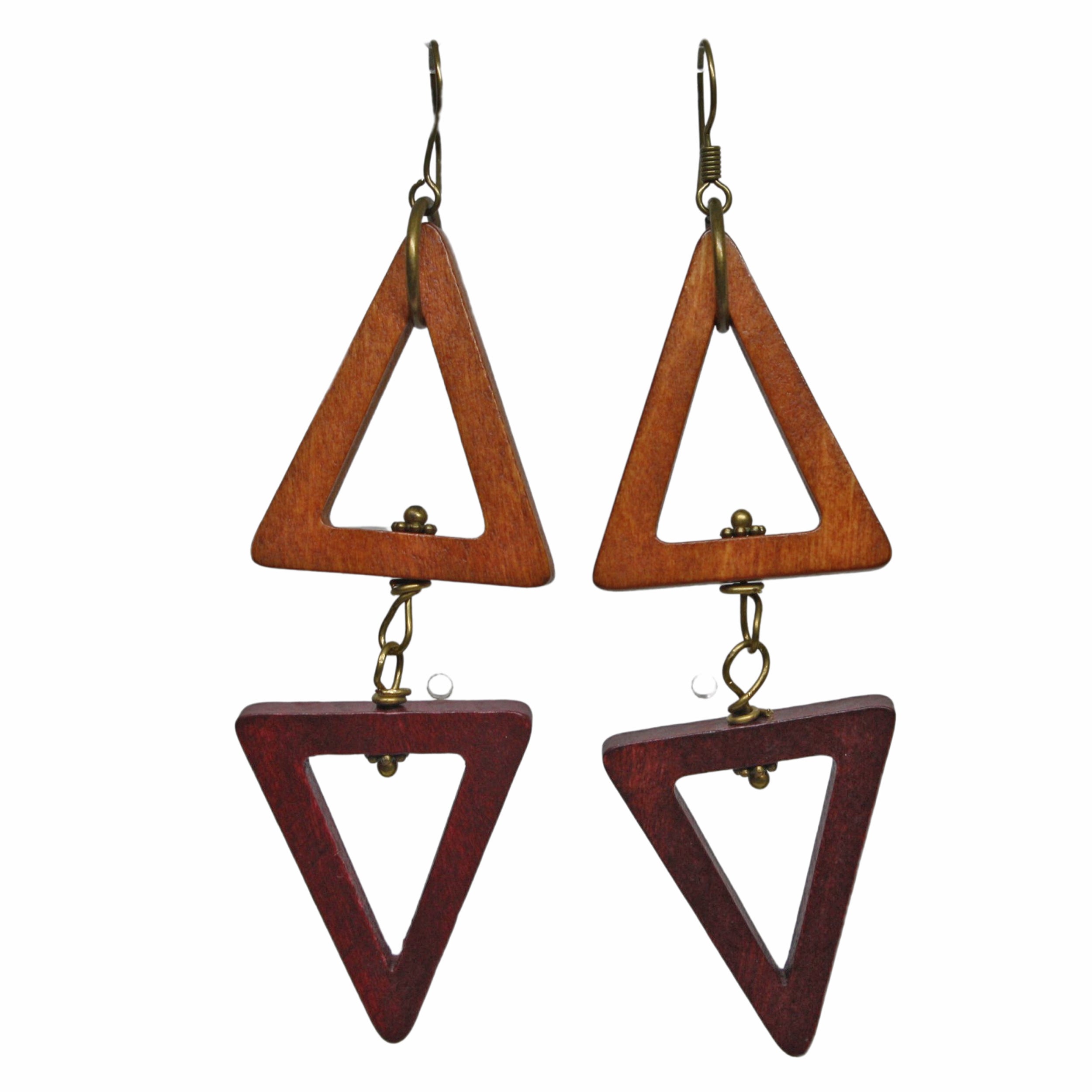 Stand Out From the Crowd: Geometric Team Spirit Earrings (Wooden, Statement)