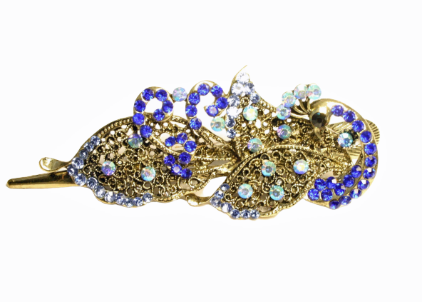 Sparkling Peacock Crystal Hair Claw - Versatile Hair Accessory