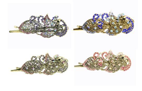 Sparkling Peacock Crystal Hair Claw - Versatile Hair Accessory