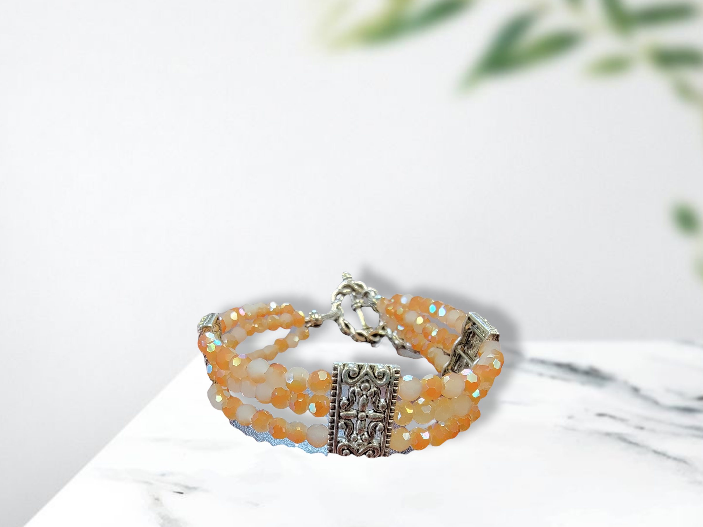 Champagne Crystal Multi strand bracelet