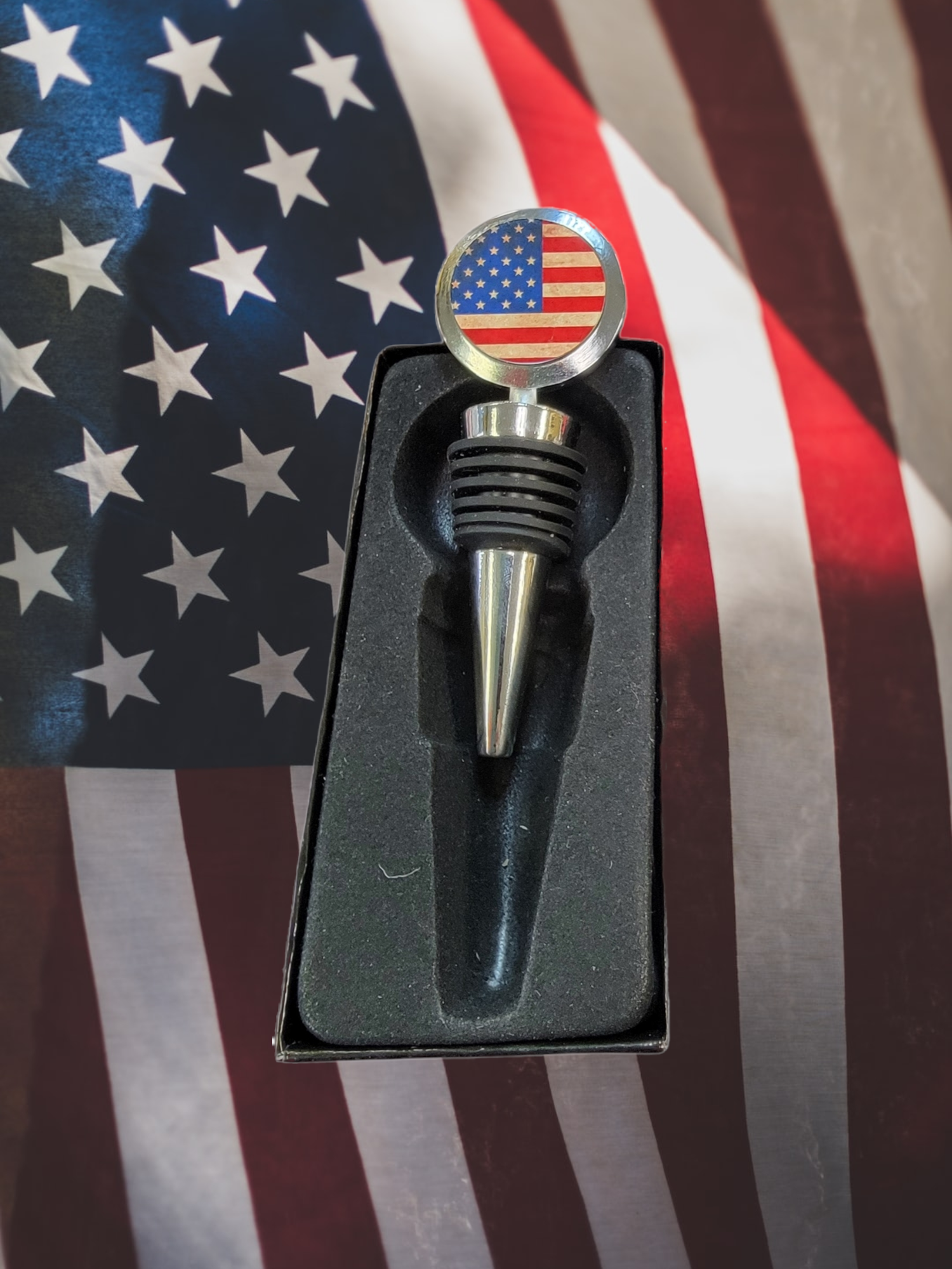 American Flag Wine Bottle Stopper