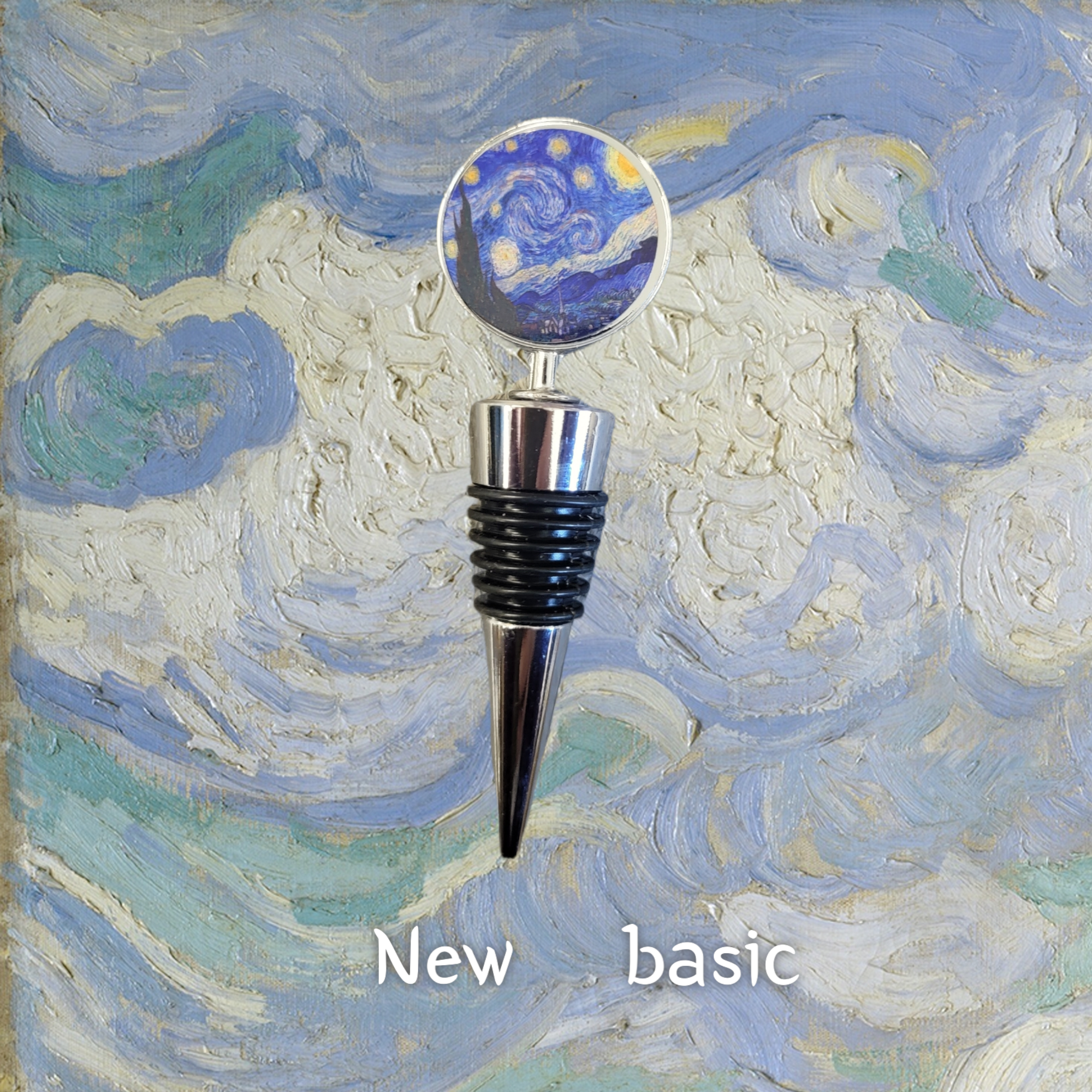 Van Gogh's Starry Night Wine Bottle Stopper - Art Lover's Gift