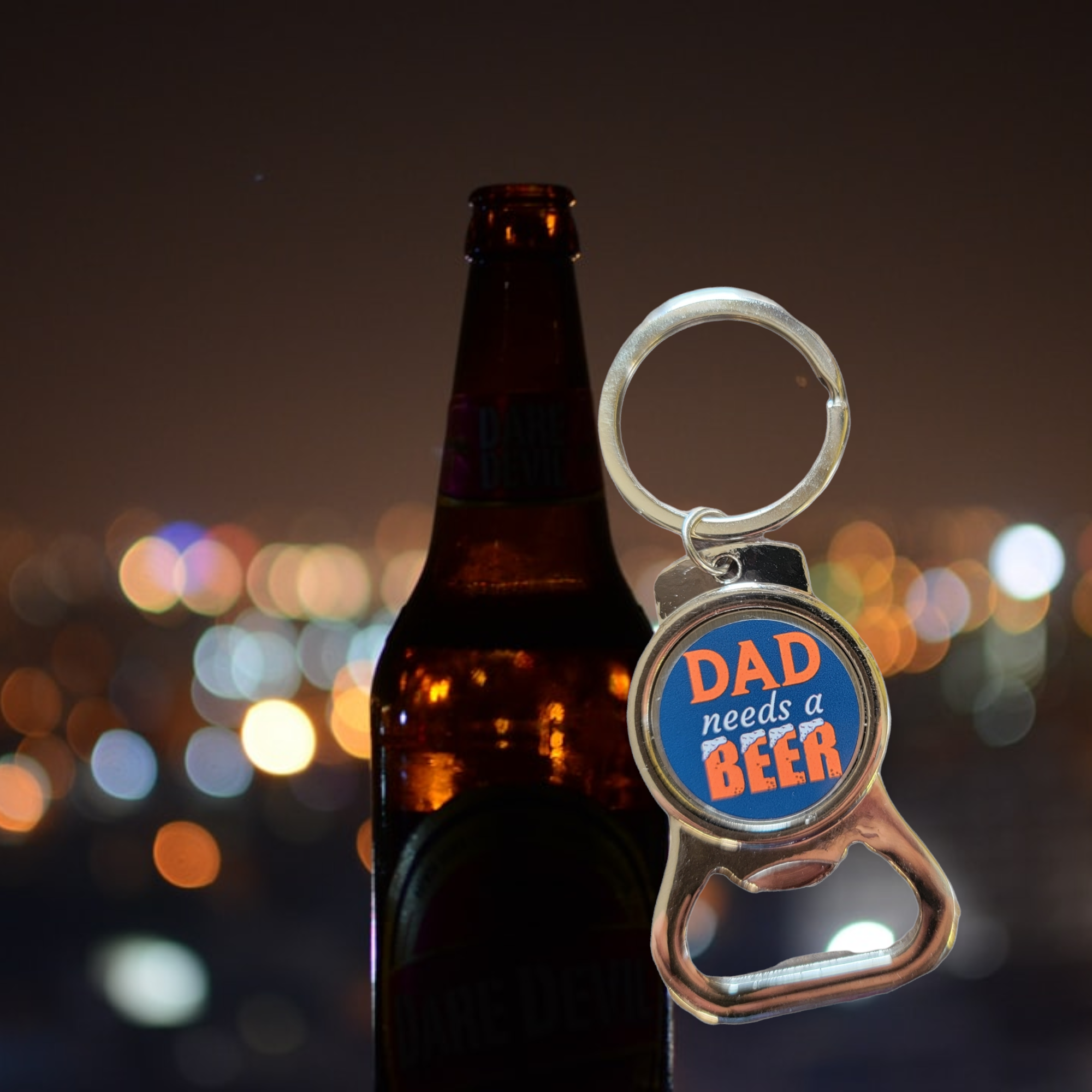 Dad Beer Bottle Opener Keyring