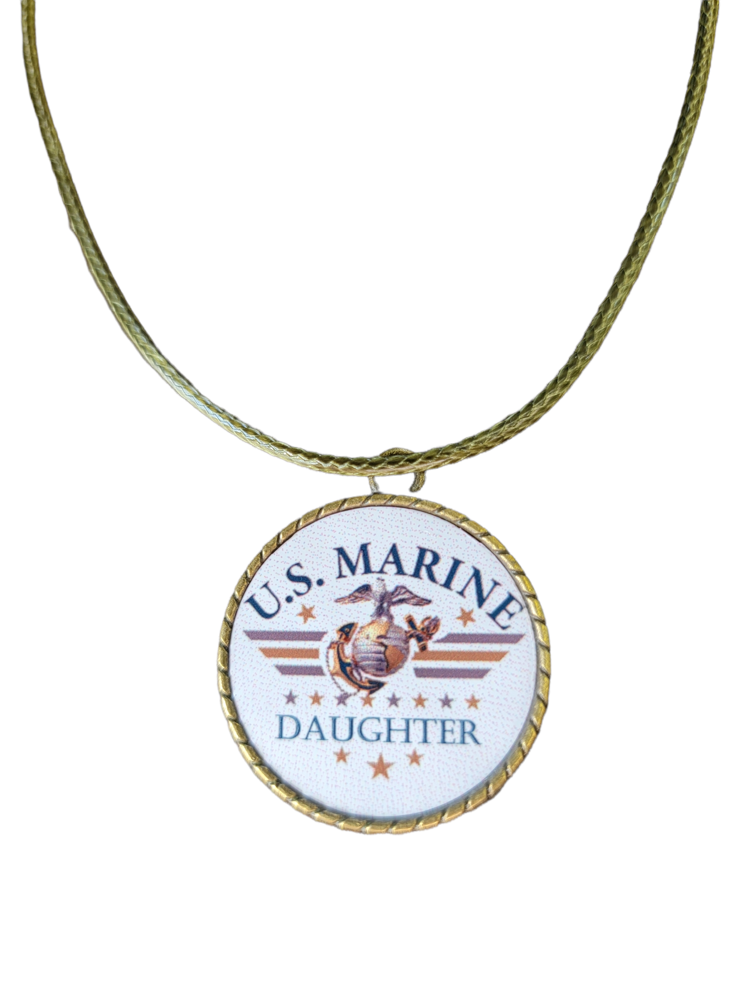 Marine Corp Daughter Eagle Globe  Anchor Pendant Necklace, Made in USA, Gift Pouch Packed with Artist Card, Unique and Durable, Comfortable Fit