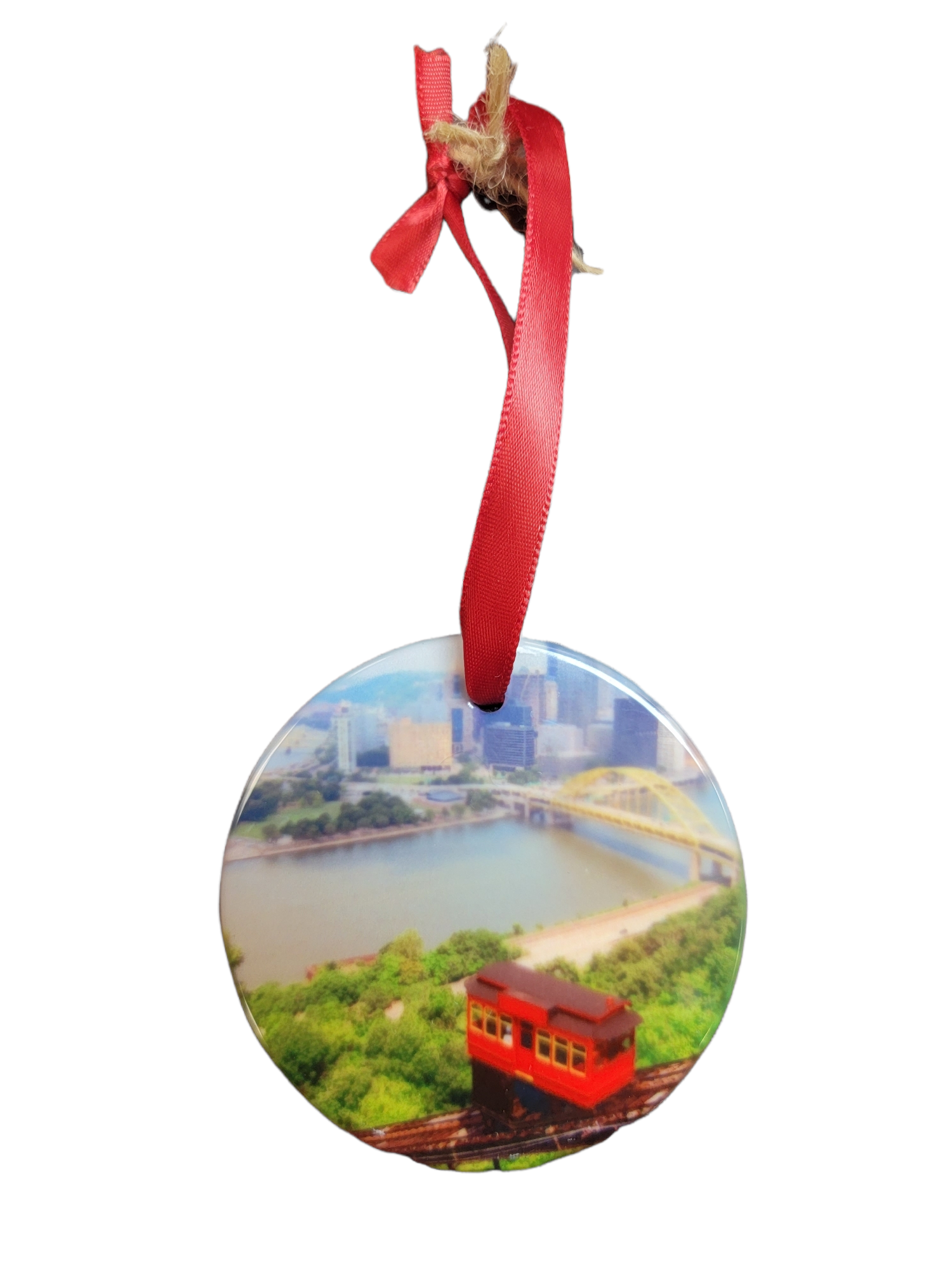 Double-Sided Pittsburgh City and Incline Ornament