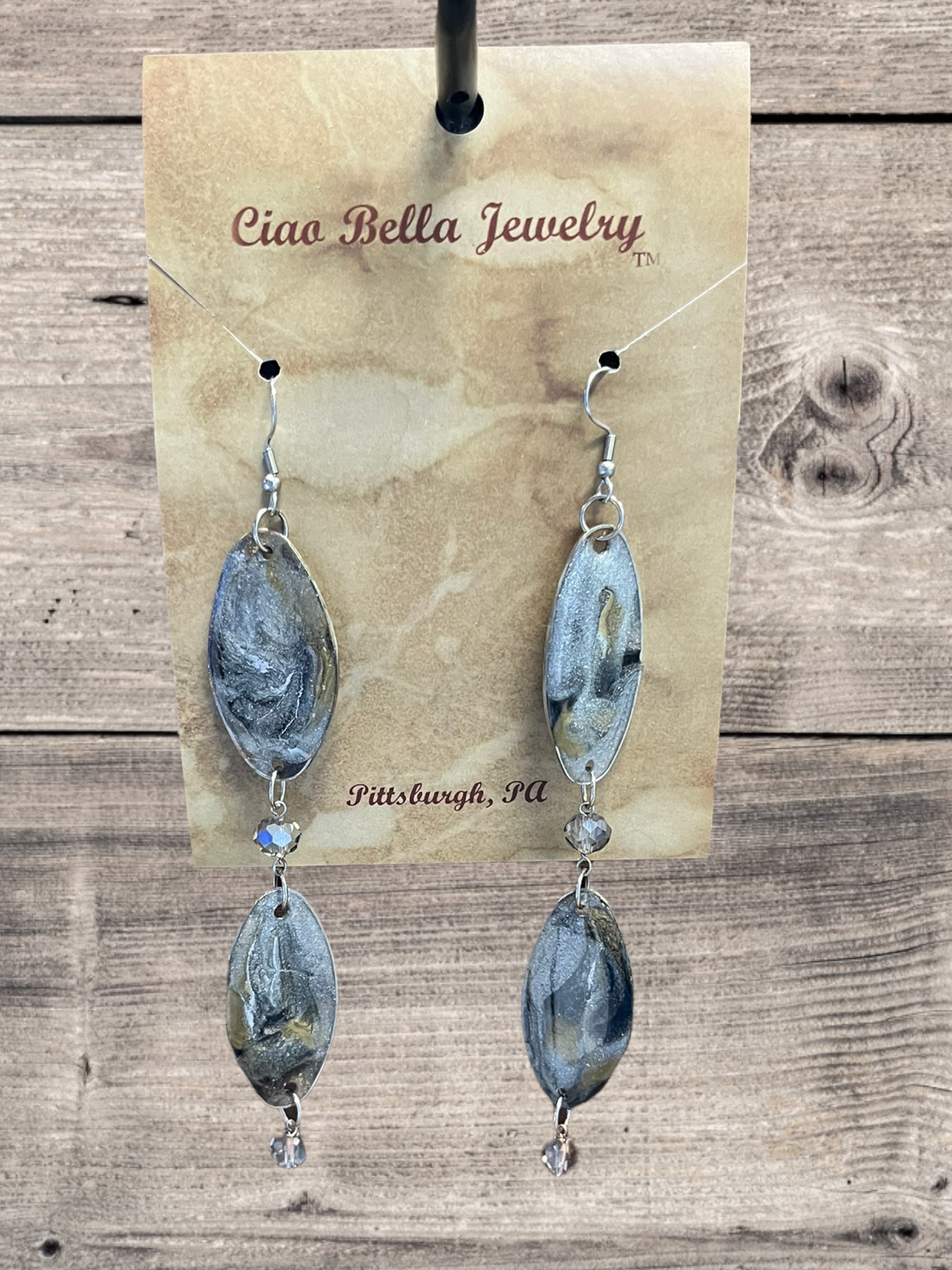 Go Gray Crystal Cancer Awareness Earrings