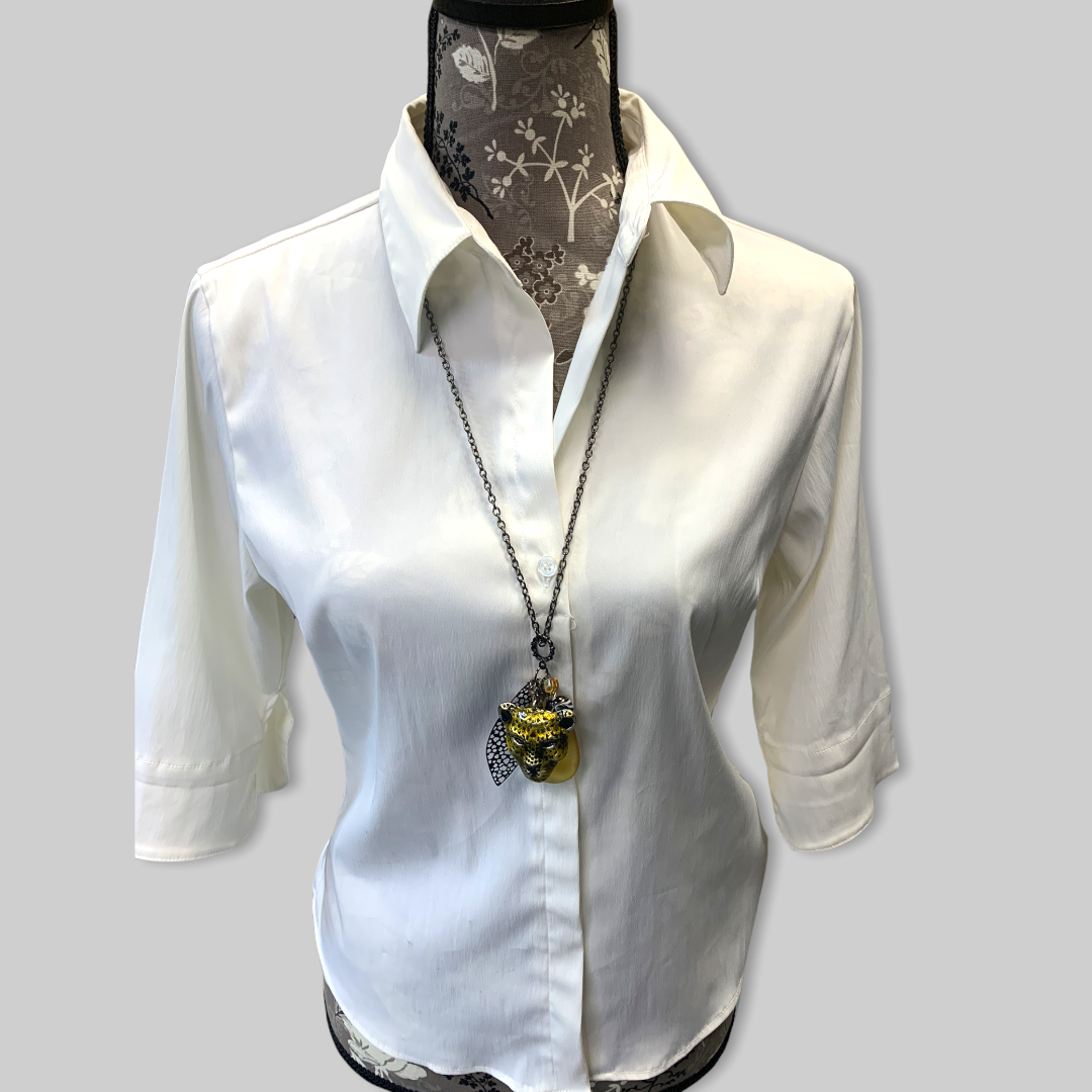 Long Gemstone Cheetah Necklace